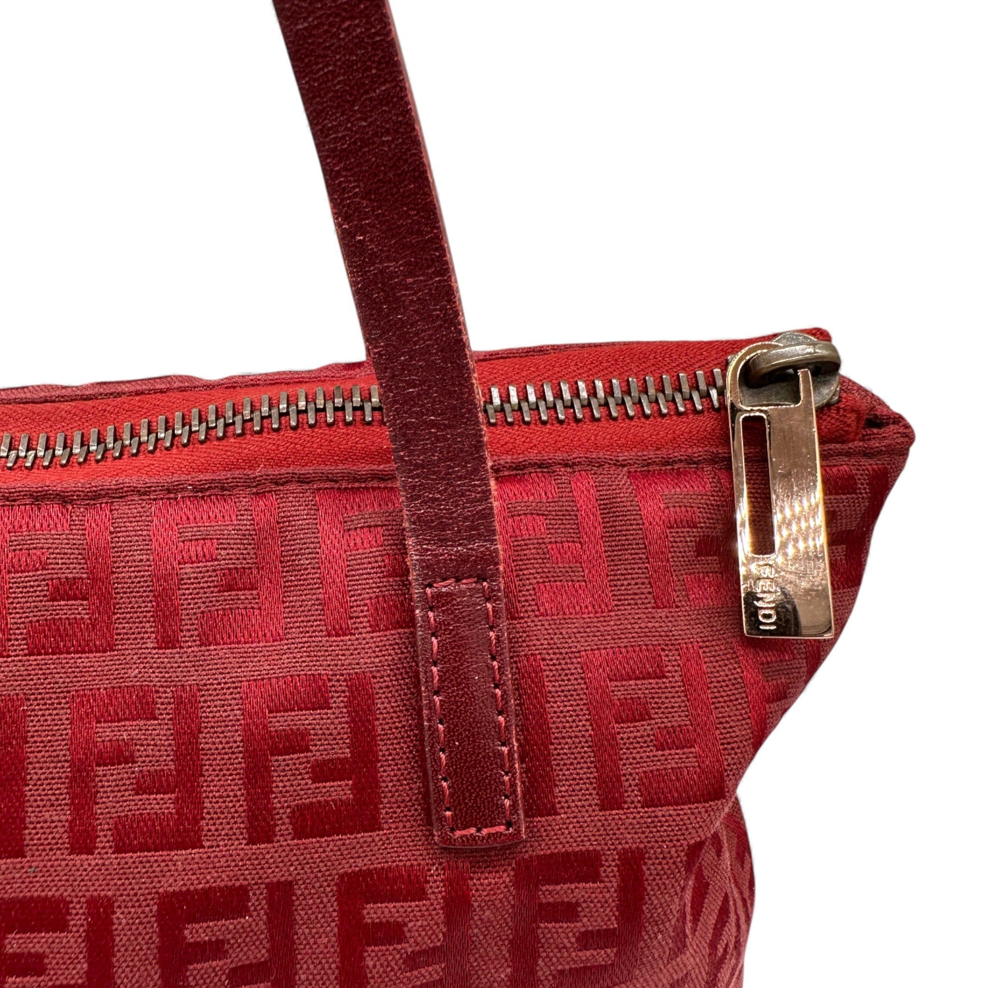 Vintage Fendi Red Zucchino Tote Shoulder Bag - Thanks it's Vintage