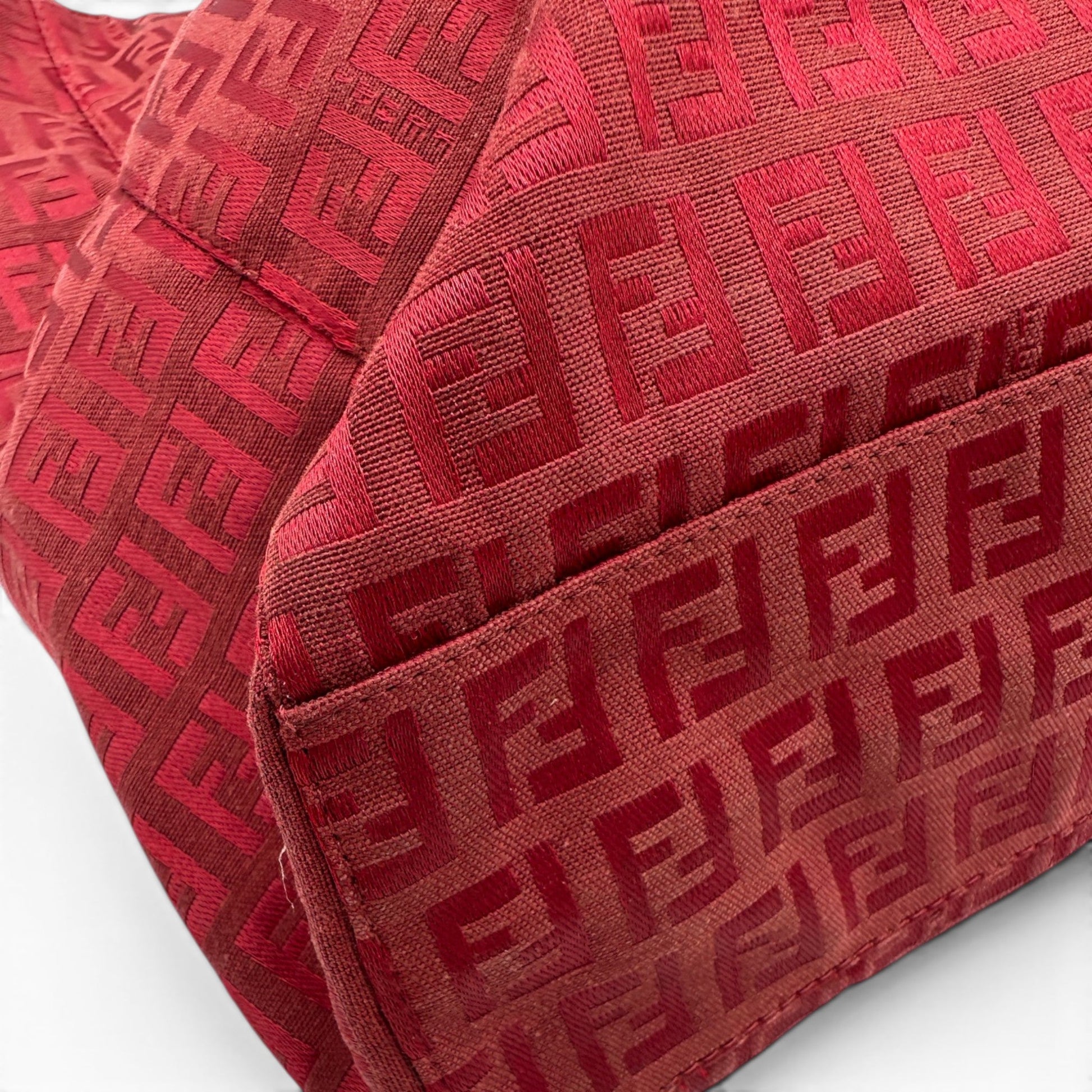 Vintage Fendi Red Zucchino Tote Shoulder Bag - Thanks it's Vintage