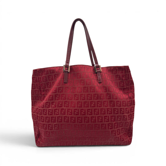 Vintage Fendi Red Zucchino Tote Shoulder Bag - Thanks it's Vintage