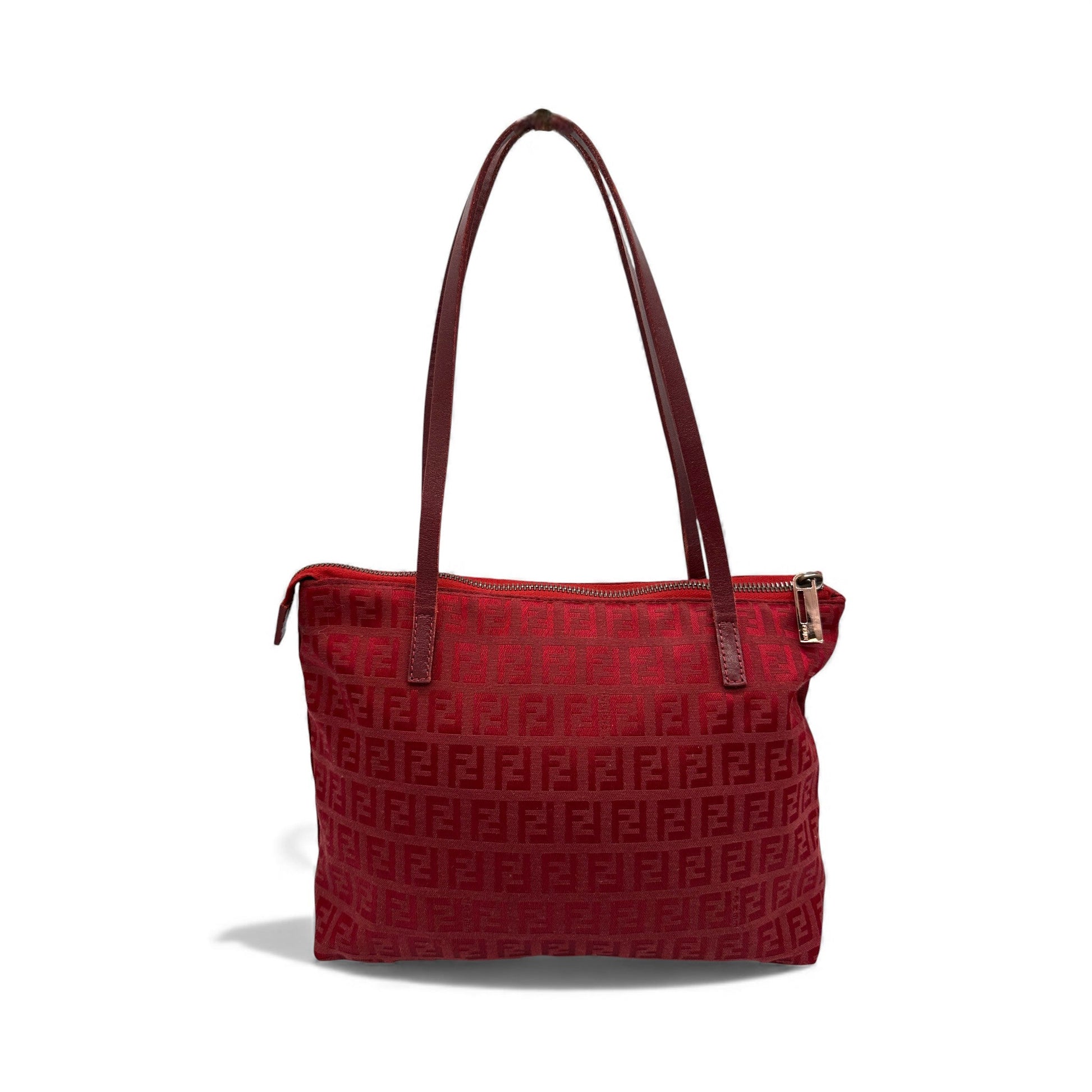 Vintage Fendi Red Zucchino Tote Shoulder Bag - Thanks it's Vintage