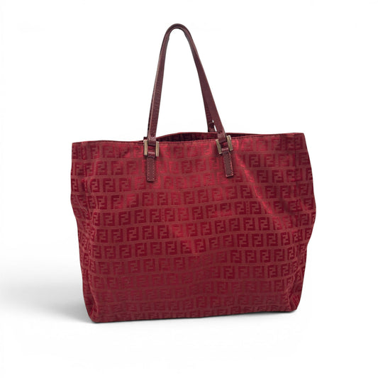 Vintage Fendi Red Zucchino Tote Shoulder Bag - Thanks it's Vintage