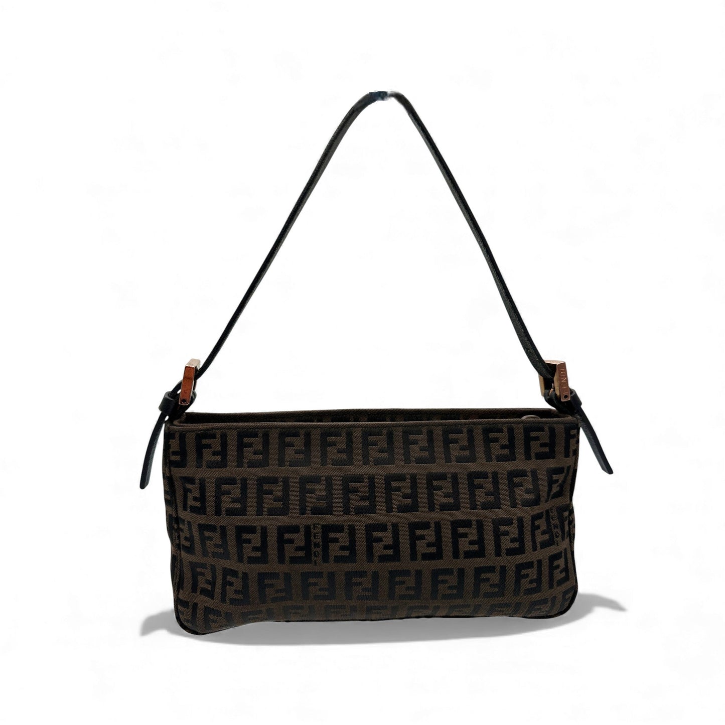 Vintage Fendi Zucchino Brown Pochette Shoulder Bag - Thanks it's Vintage