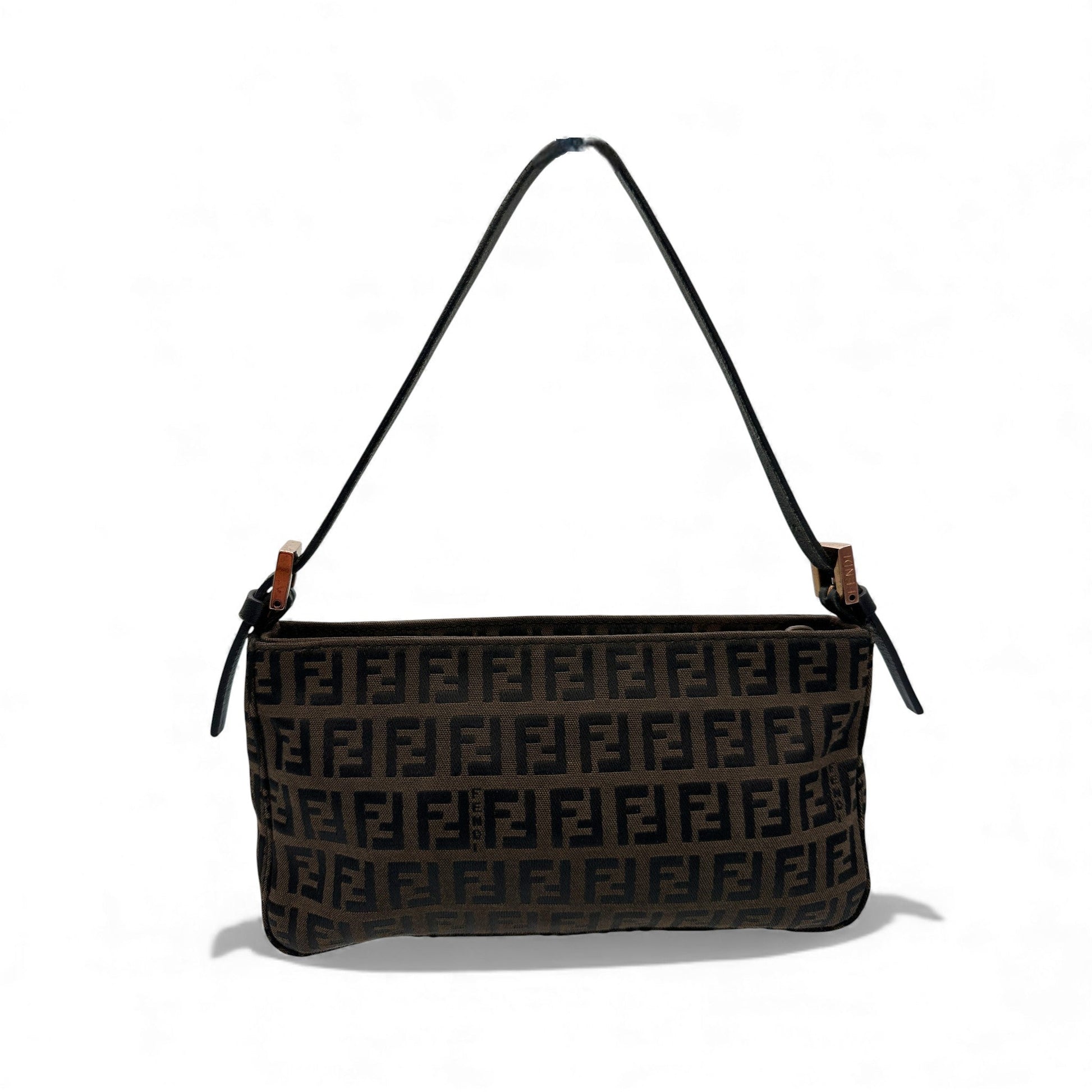 Vintage Fendi Zucchino Brown Pochette Shoulder Bag - Thanks it's Vintage