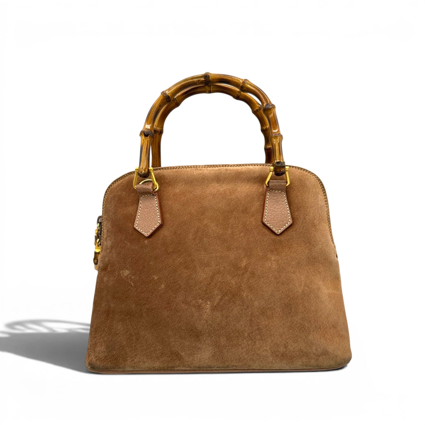 Vintage Gucci 000817 Bamboo Brown Nubuck Leather Handbag - Thanks it's Vintage
