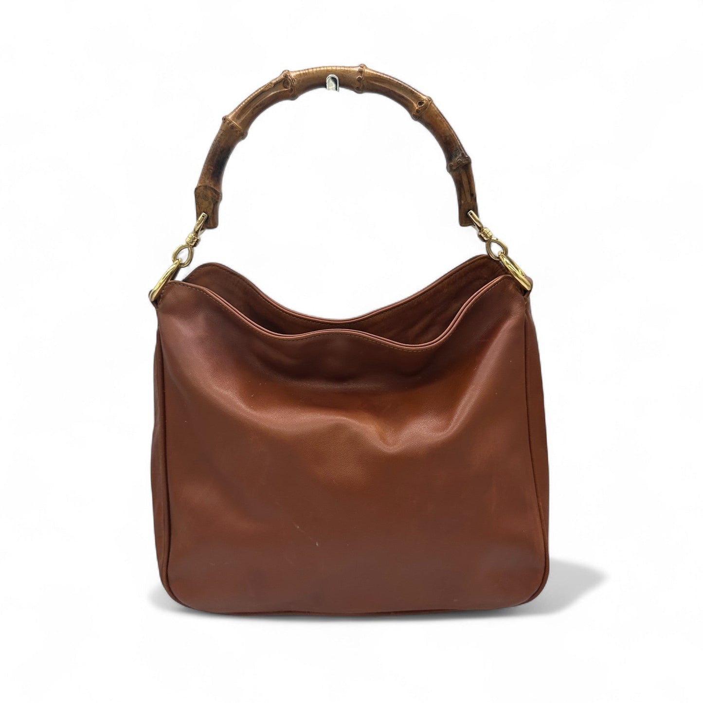 Vintage Gucci 001 1705 1638 Bamboo Leather Bag - Thanks it's Vintage