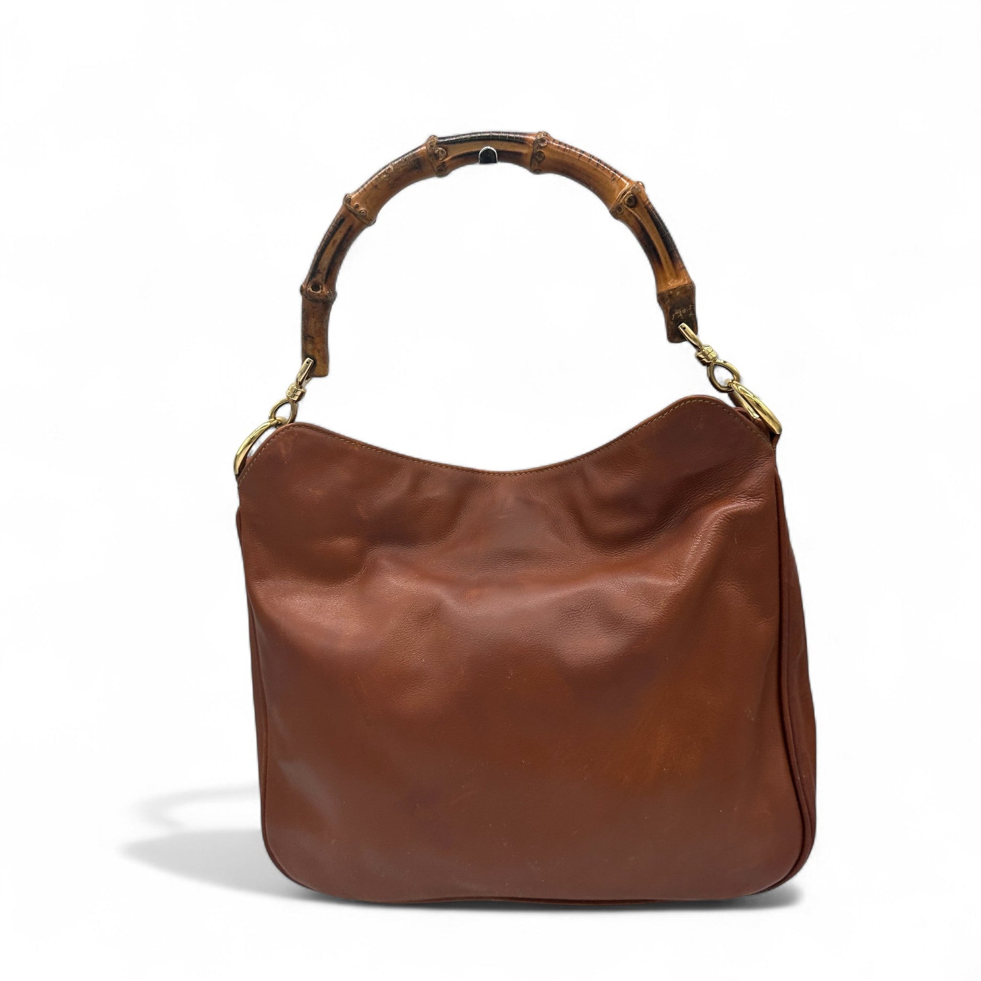 Vintage Gucci 001 1705 1638 Bamboo Leather Bag - Thanks it's Vintage