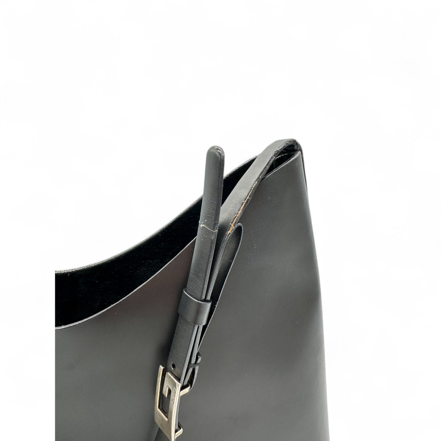 Vintage Gucci 001 - 2058 Black Leather Shoulder Bag with Purse - Thanks it's Vintage