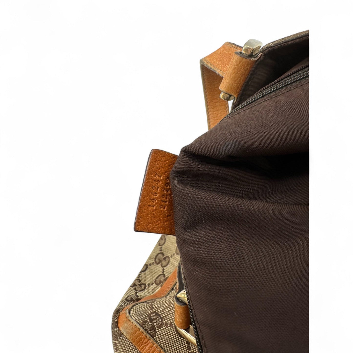 Vintage Gucci Abbey Tote Shoulder Bag in GG Monogram with Mustard Leather Trim - Thanks it's Vintage