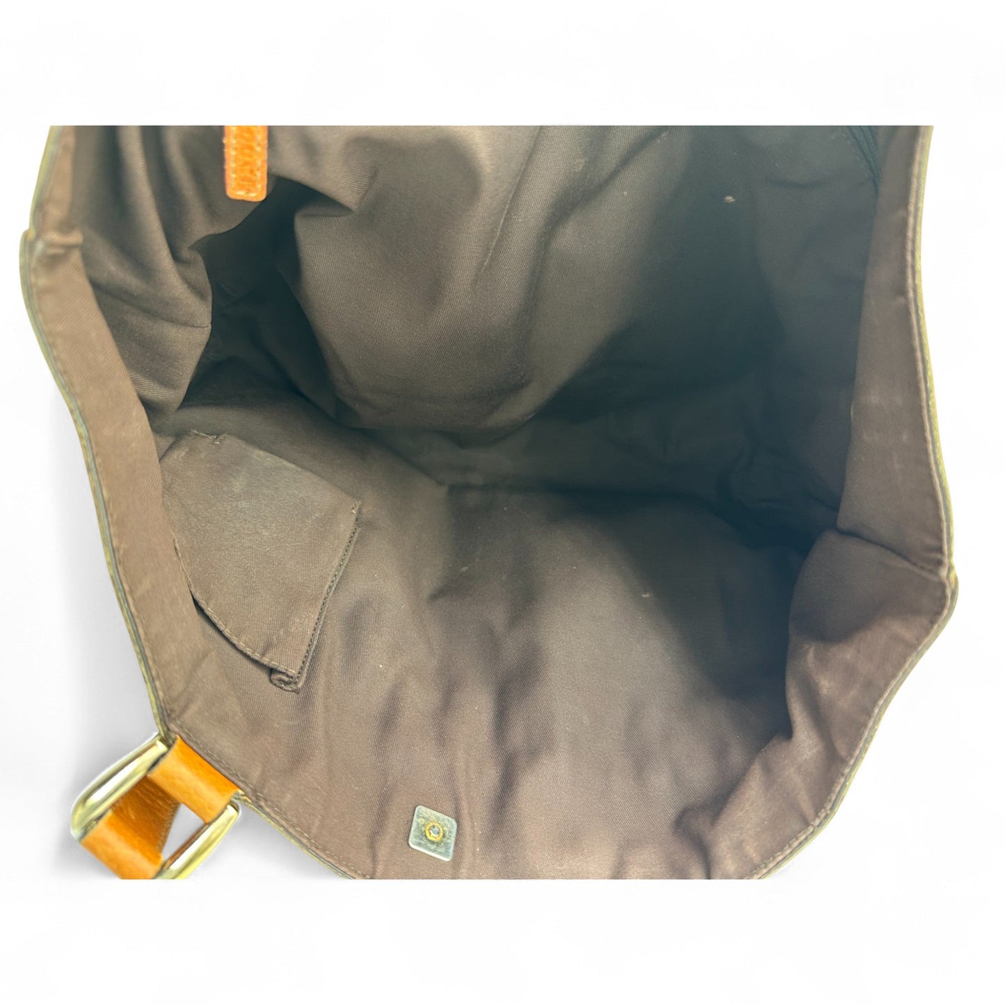 Vintage Gucci Abbey Tote Shoulder Bag in GG Monogram with Mustard Leather Trim - Thanks it's Vintage