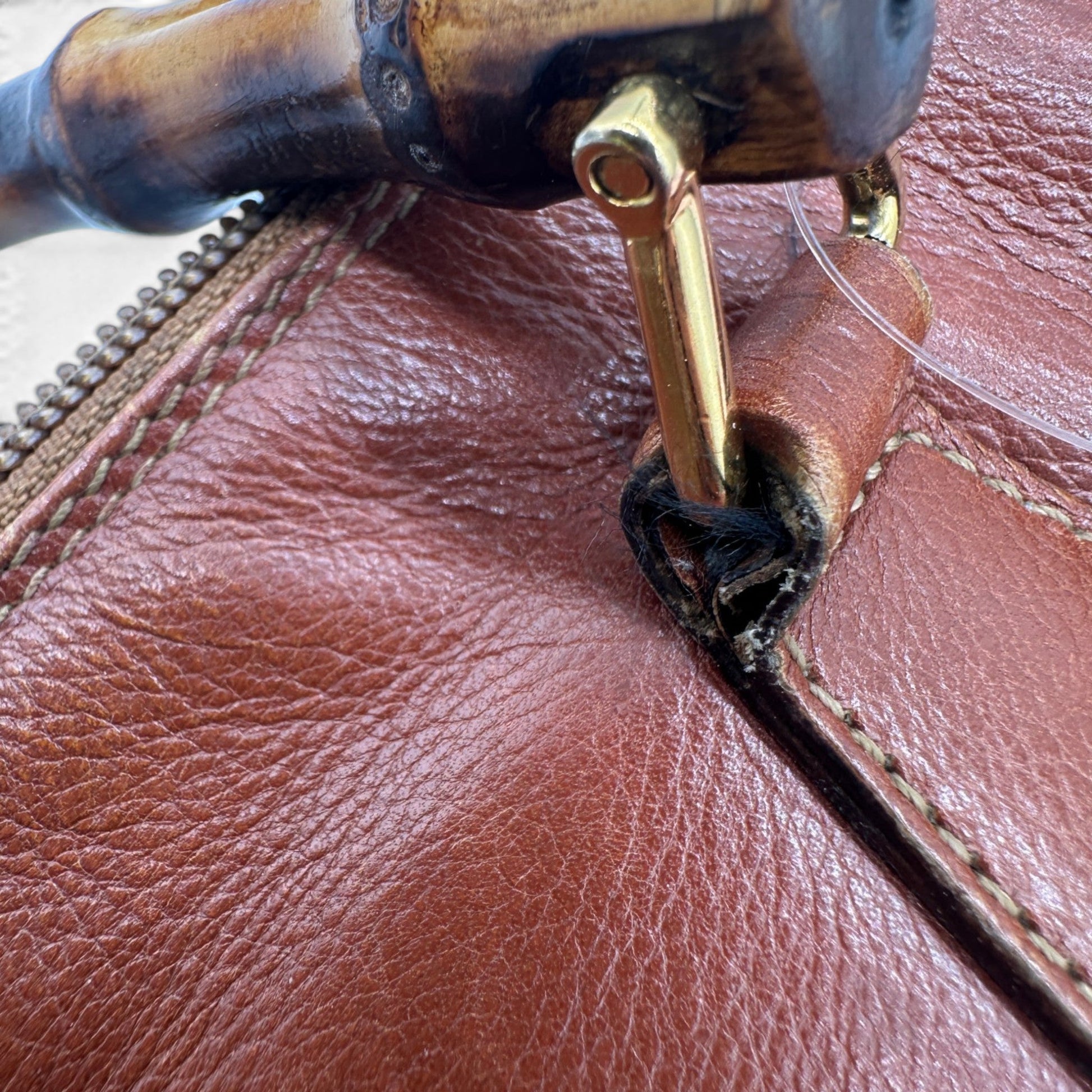 Vintage Gucci Bamboo 2 - way Leather Shoulder Bag - Thanks it's Vintage
