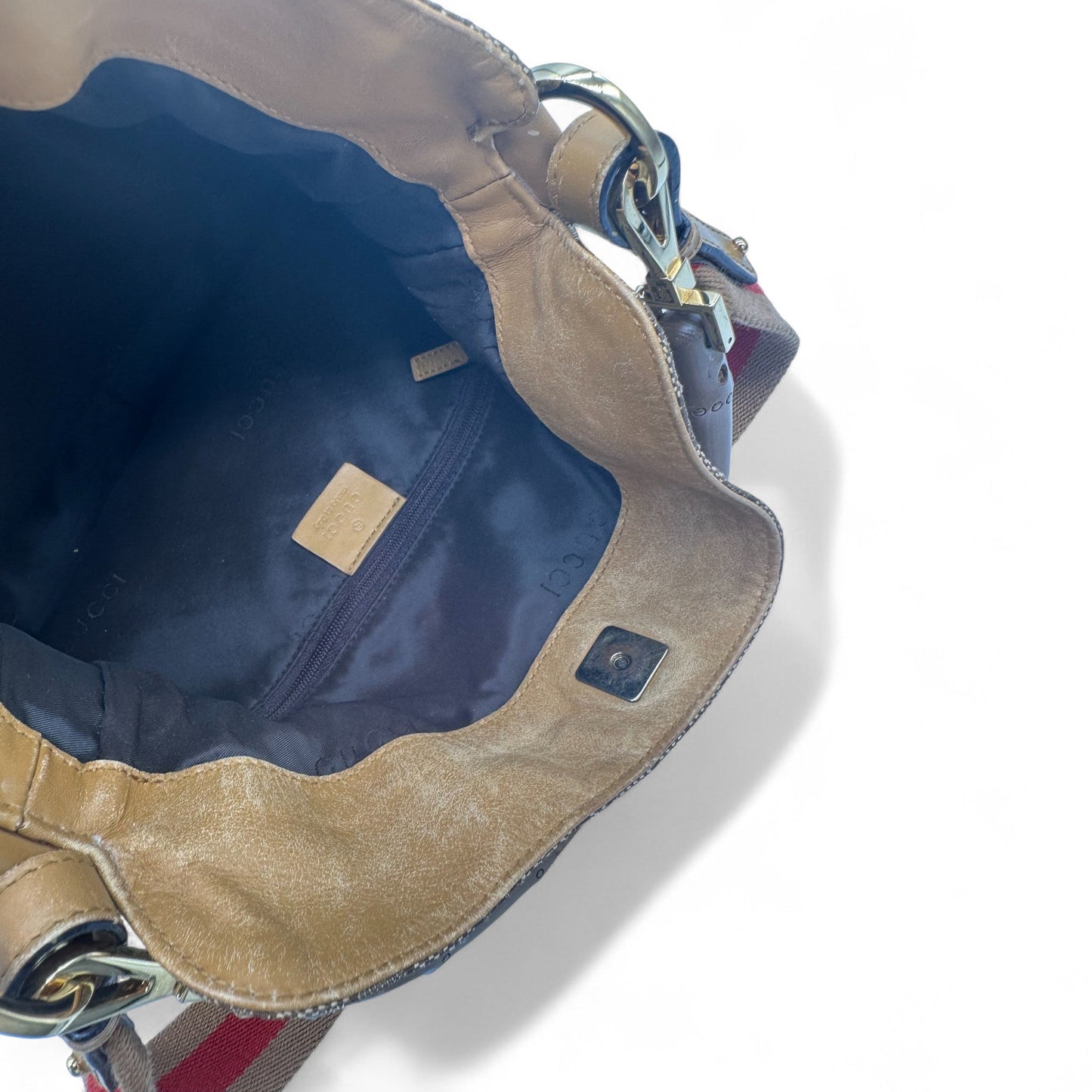 Vintage Gucci Bamboo 2 Way Strap Shoulder Bag in GG Monogram - Thanks it's Vintage