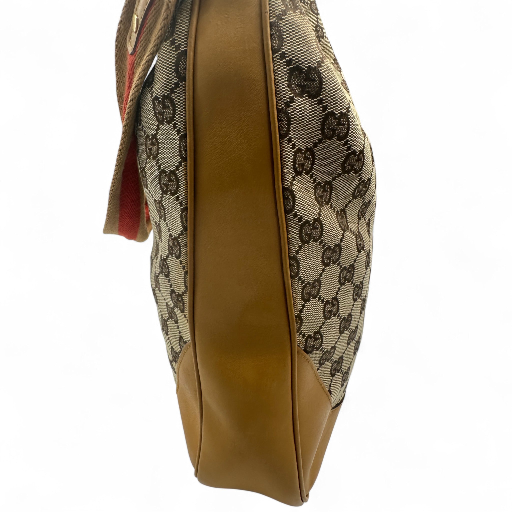 Vintage Gucci Bamboo 2 Way Strap Shoulder Bag in GG Monogram