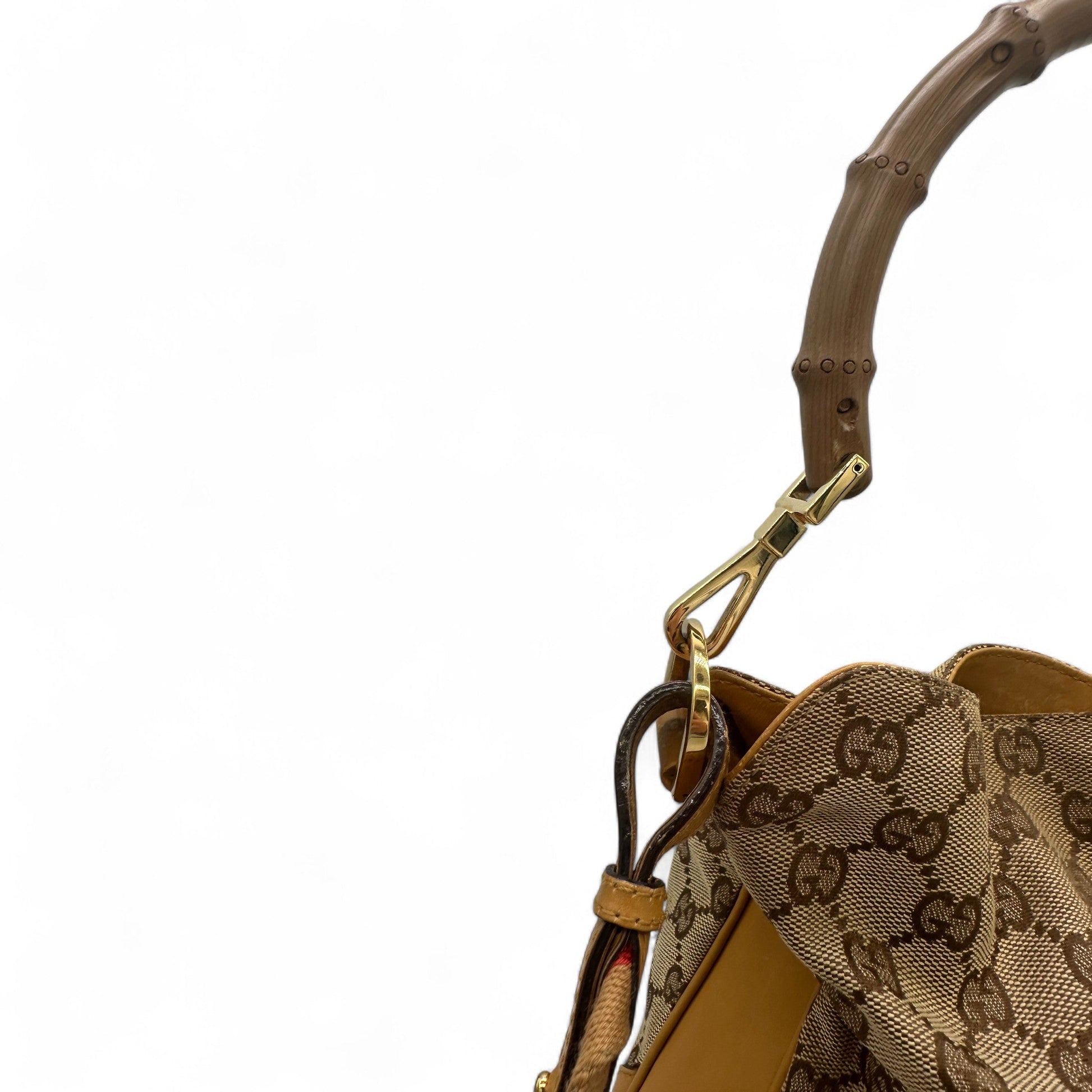 Vintage Gucci Bamboo 2 Way Strap Shoulder Bag in GG Monogram - Thanks it's Vintage