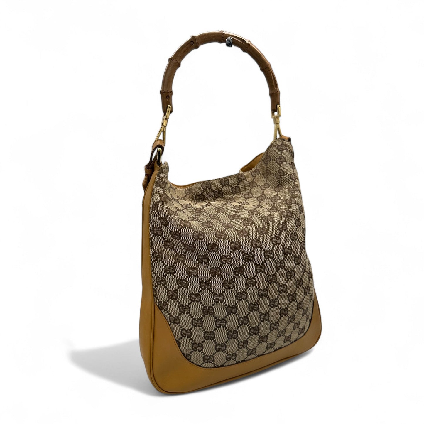 Vintage Gucci Bamboo 2 Way Strap Shoulder Bag in GG Monogram - Thanks it's Vintage