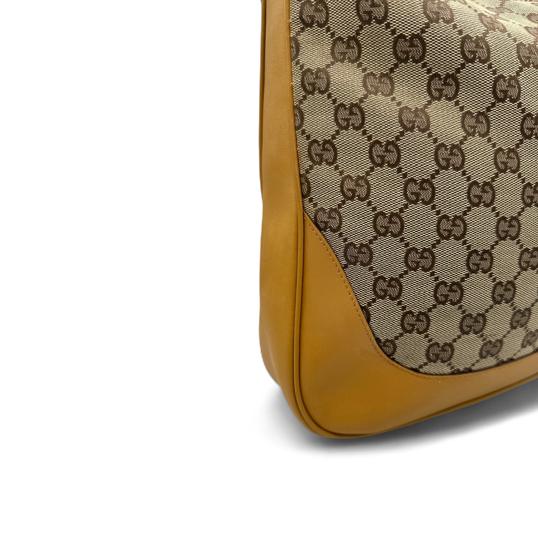 Vintage Gucci Bamboo 2 Way Strap Shoulder Bag in GG Monogram