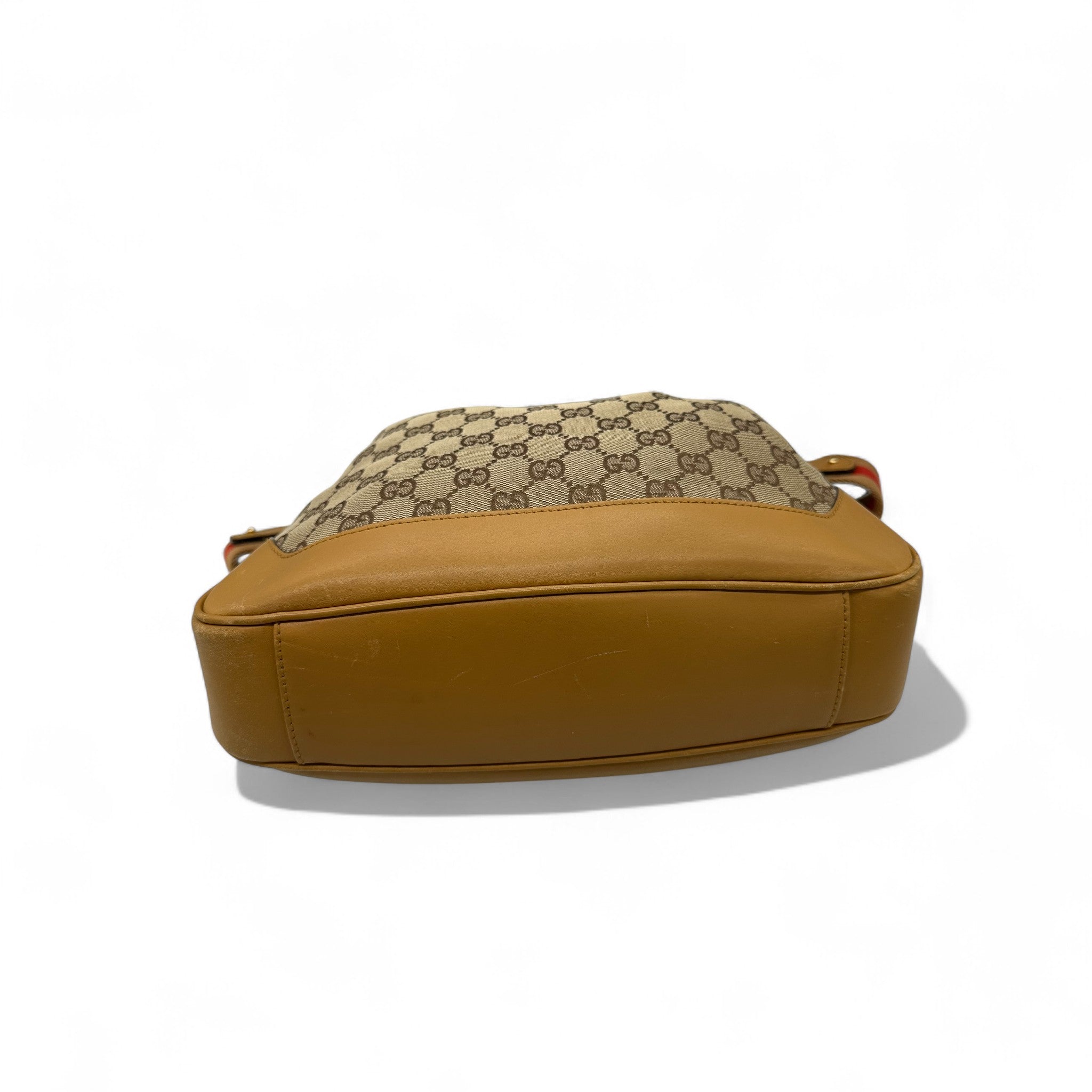 Vintage Gucci Bamboo 2 Way Strap Shoulder Bag in GG Monogram