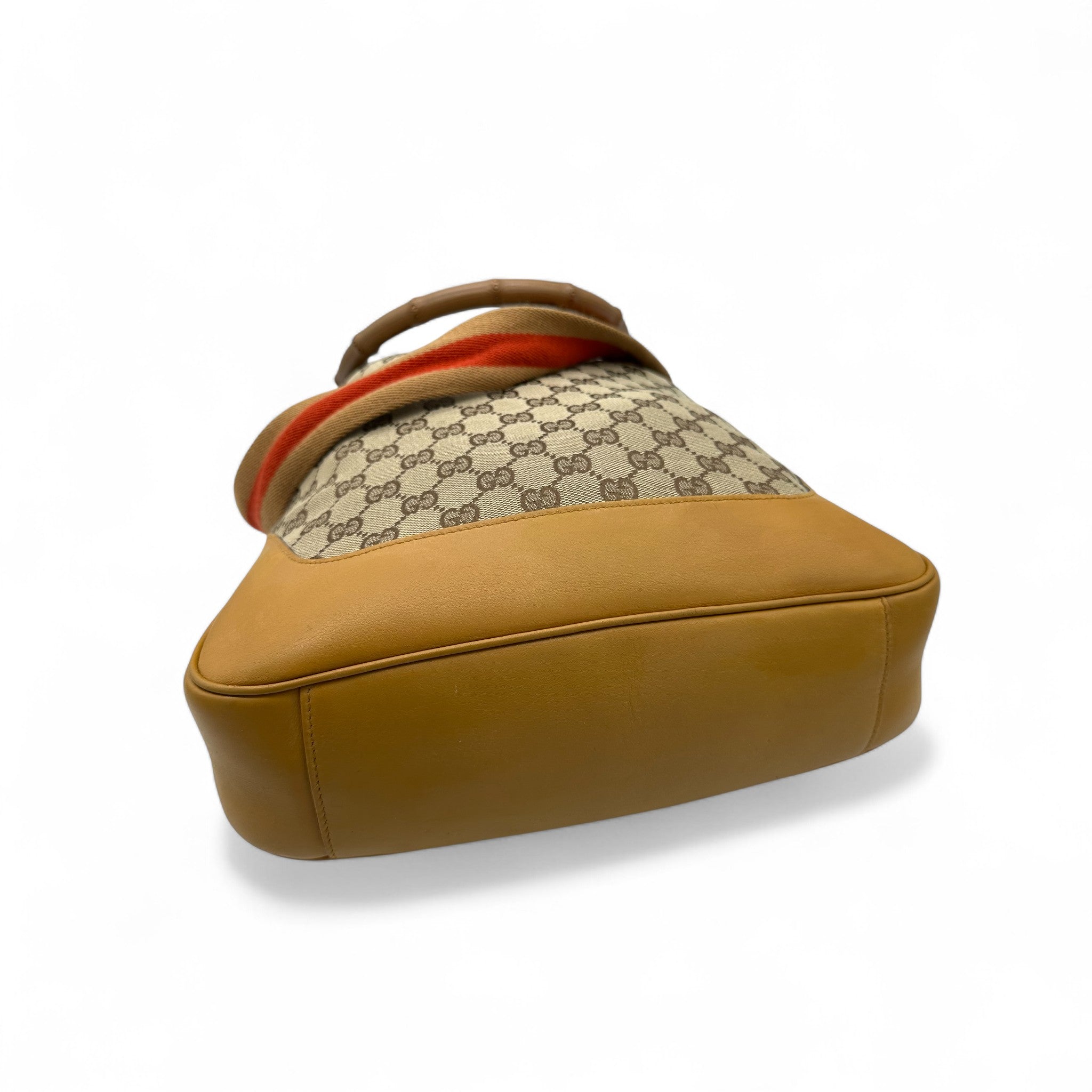 Vintage Gucci Bamboo 2 Way Strap Shoulder Bag in GG Monogram