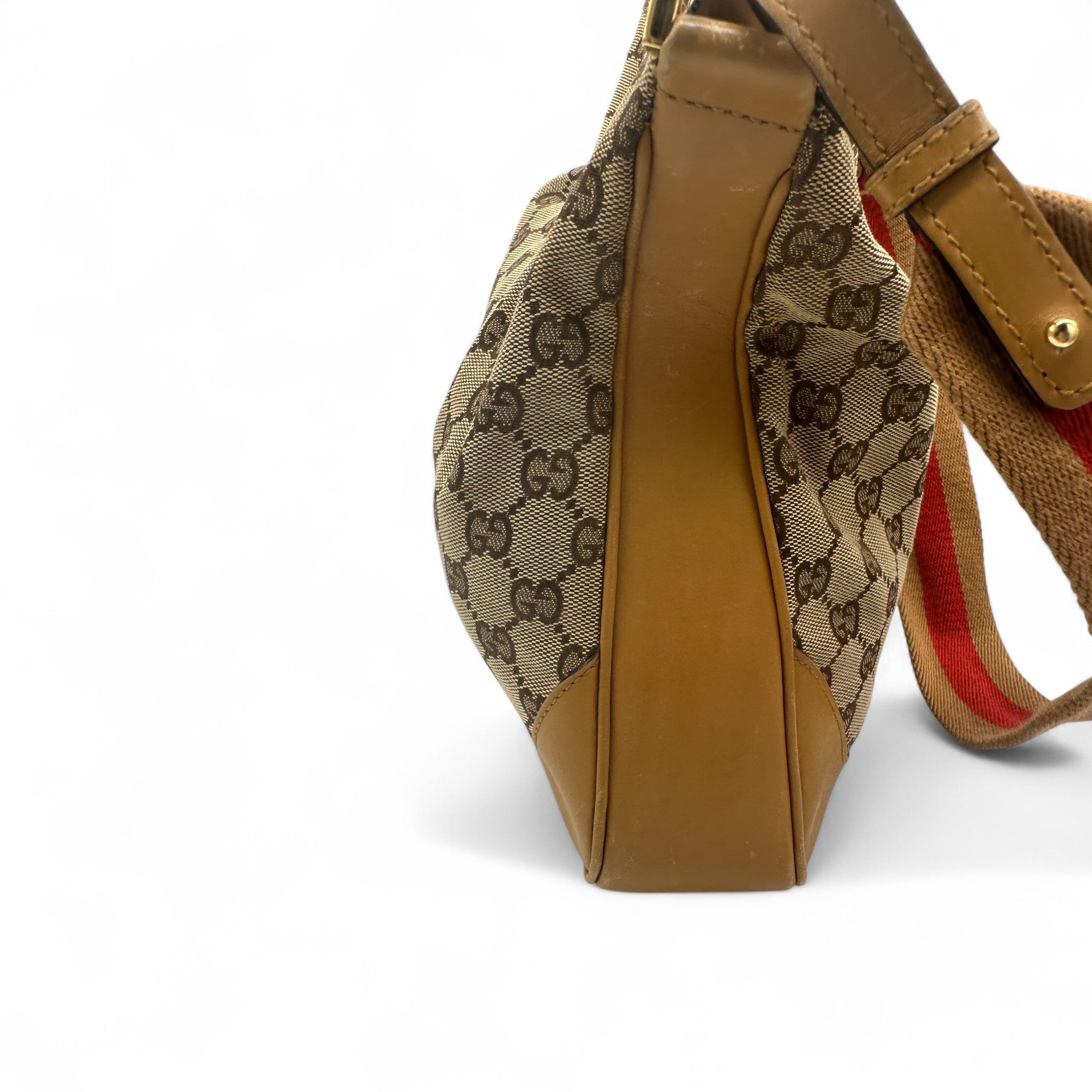 Vintage Gucci Bamboo 2 Way Strap Shoulder Bag in GG Monogram