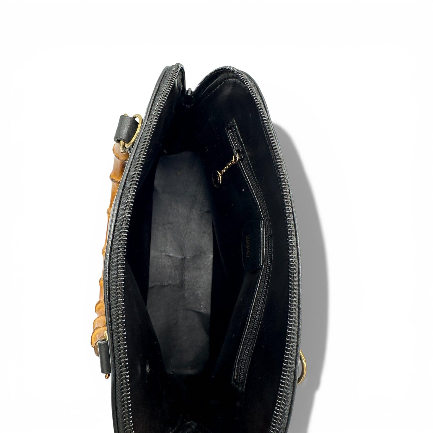 Vintage Gucci Bamboo Black Leather Handbag - Thanks it's Vintage