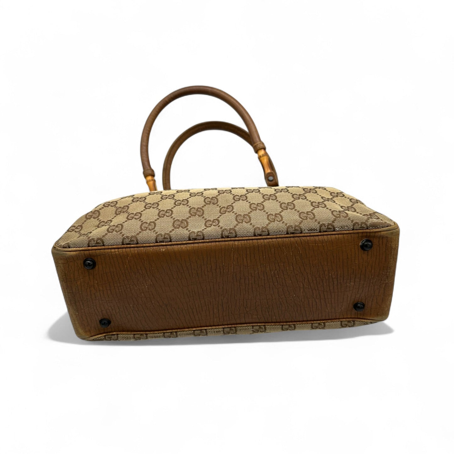 Vintage Gucci Bamboo GG Monogram Structured Tote - Thanks it's Vintage
