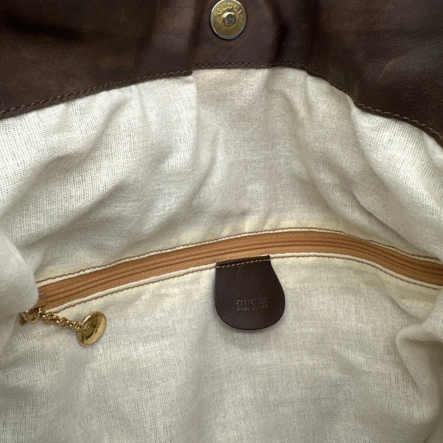 Vintage Gucci Bamboo Leather 2 Way Tote Bag - Thanks it's Vintage