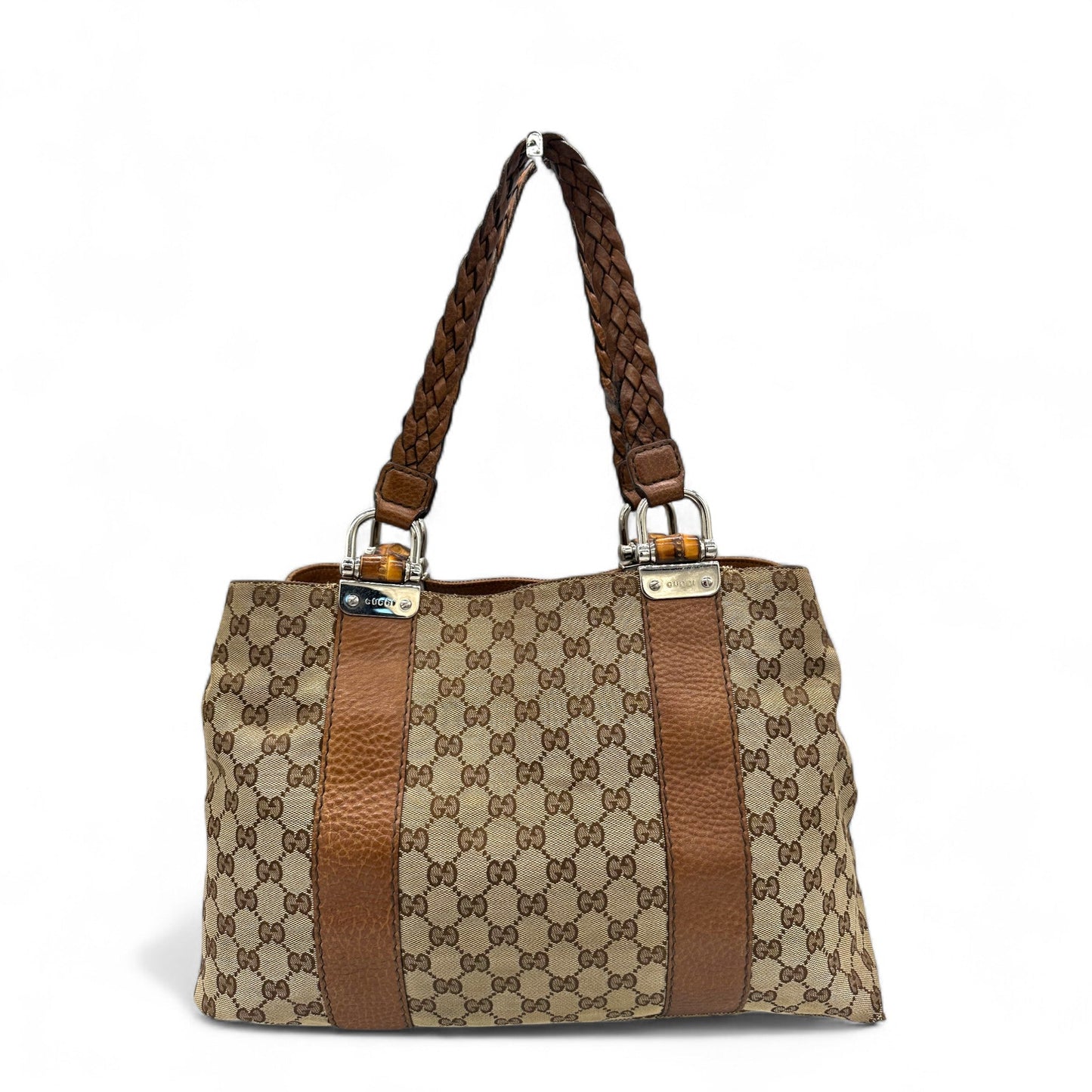 Vintage Gucci Bamboo Monogram Large Tote Shoulder Bag - Thanks it's Vintage
