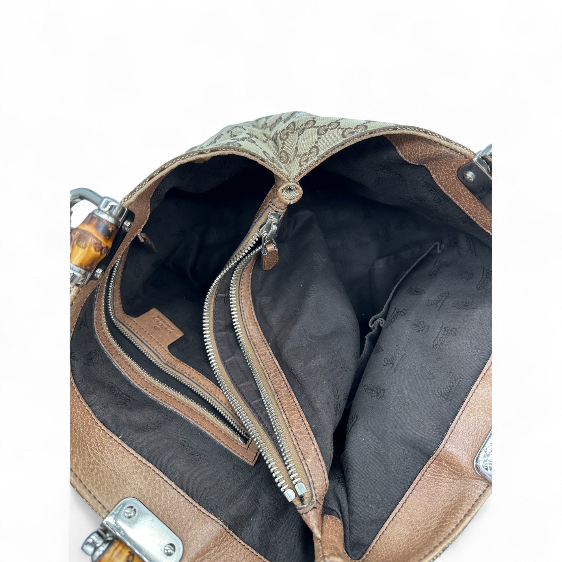 Vintage Gucci Bamboo Monogram Large Tote Shoulder Bag - Thanks it's Vintage