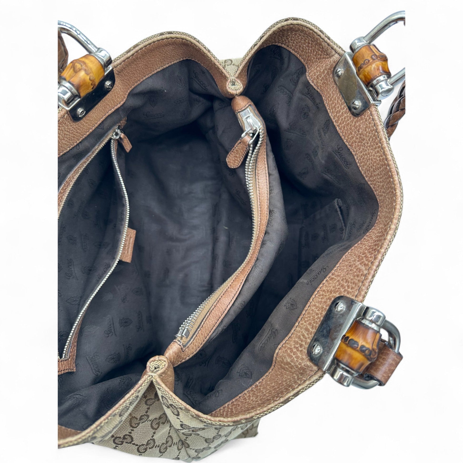 Vintage Gucci Bamboo Monogram Large Tote Shoulder Bag - Thanks it's Vintage