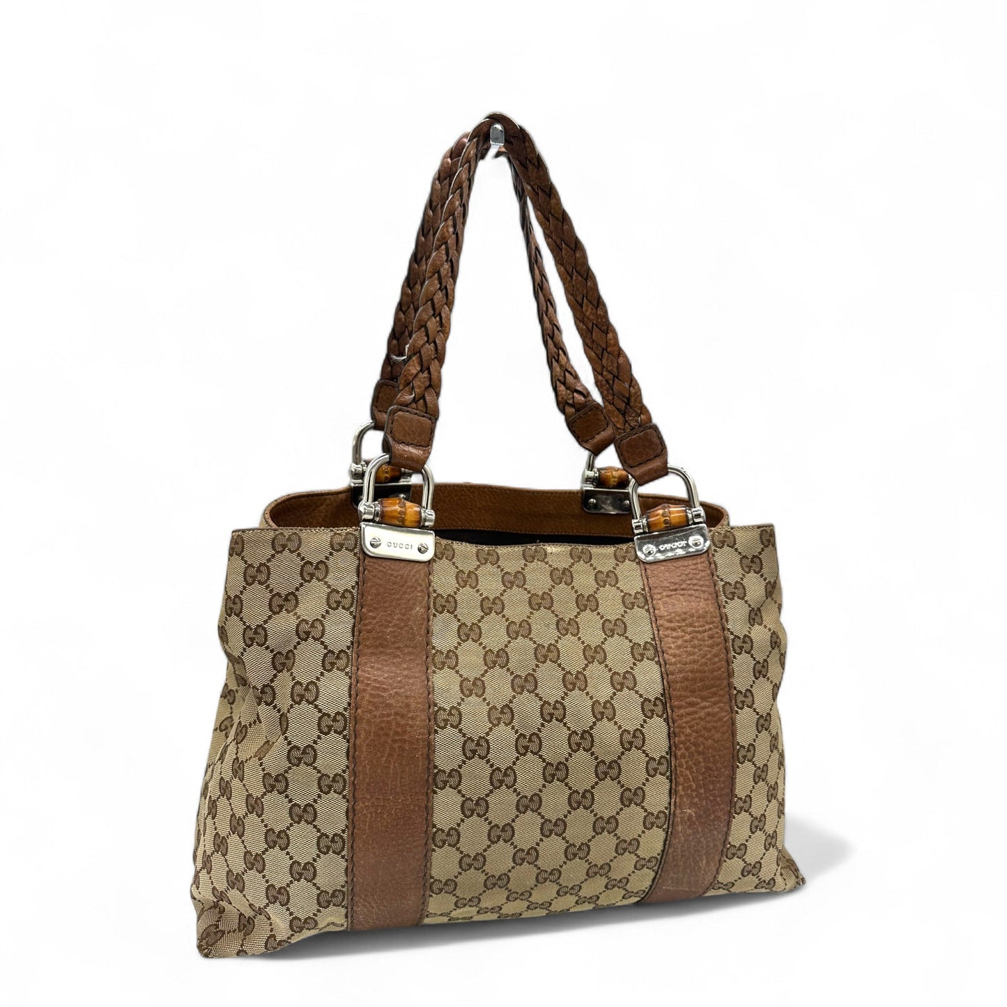 Vintage Gucci Bamboo Monogram Large Tote Shoulder Bag - Thanks it's Vintage