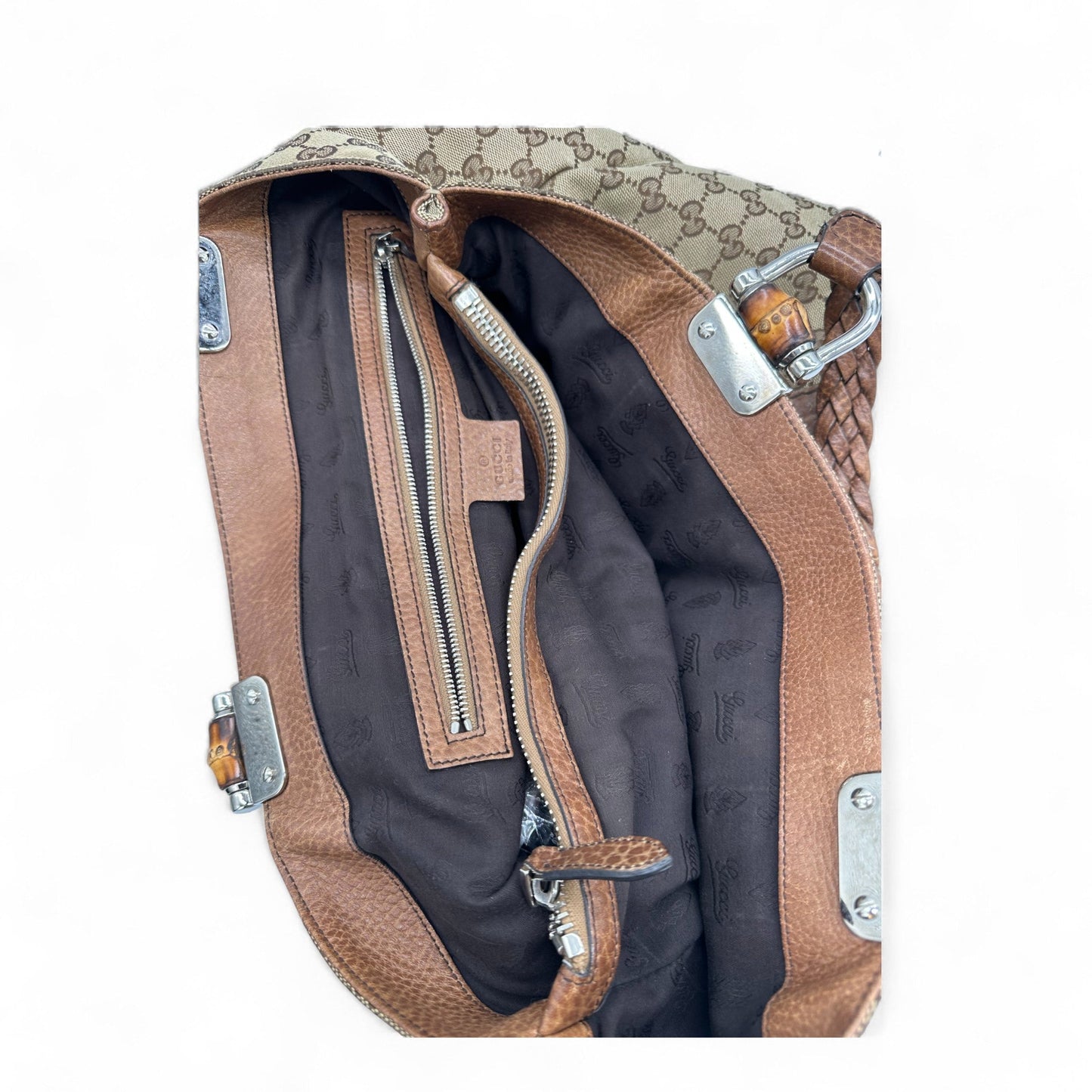 Vintage Gucci Bamboo Monogram Large Tote Shoulder Bag - Thanks it's Vintage