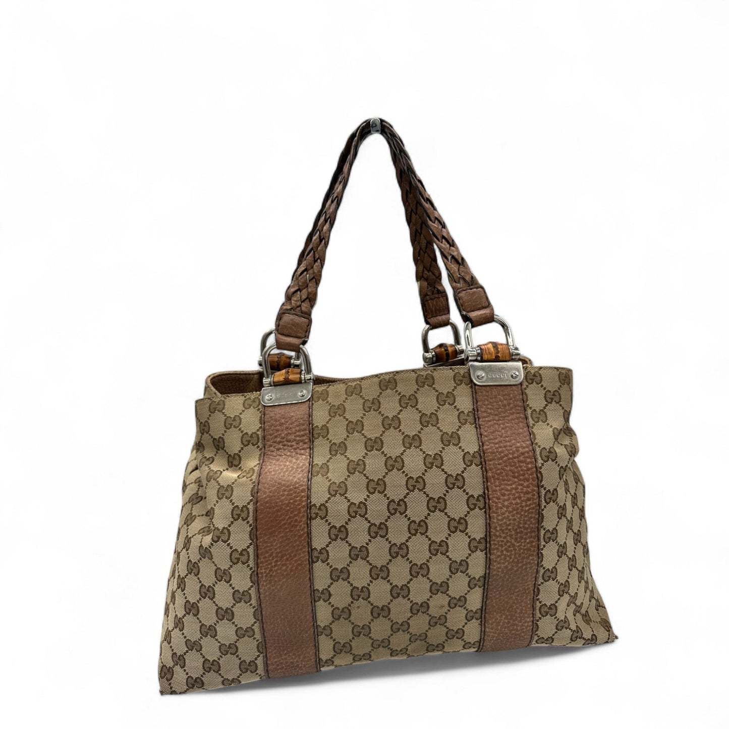 Vintage Gucci Bamboo Monogram Large Tote Shoulder Bag - Thanks it's Vintage
