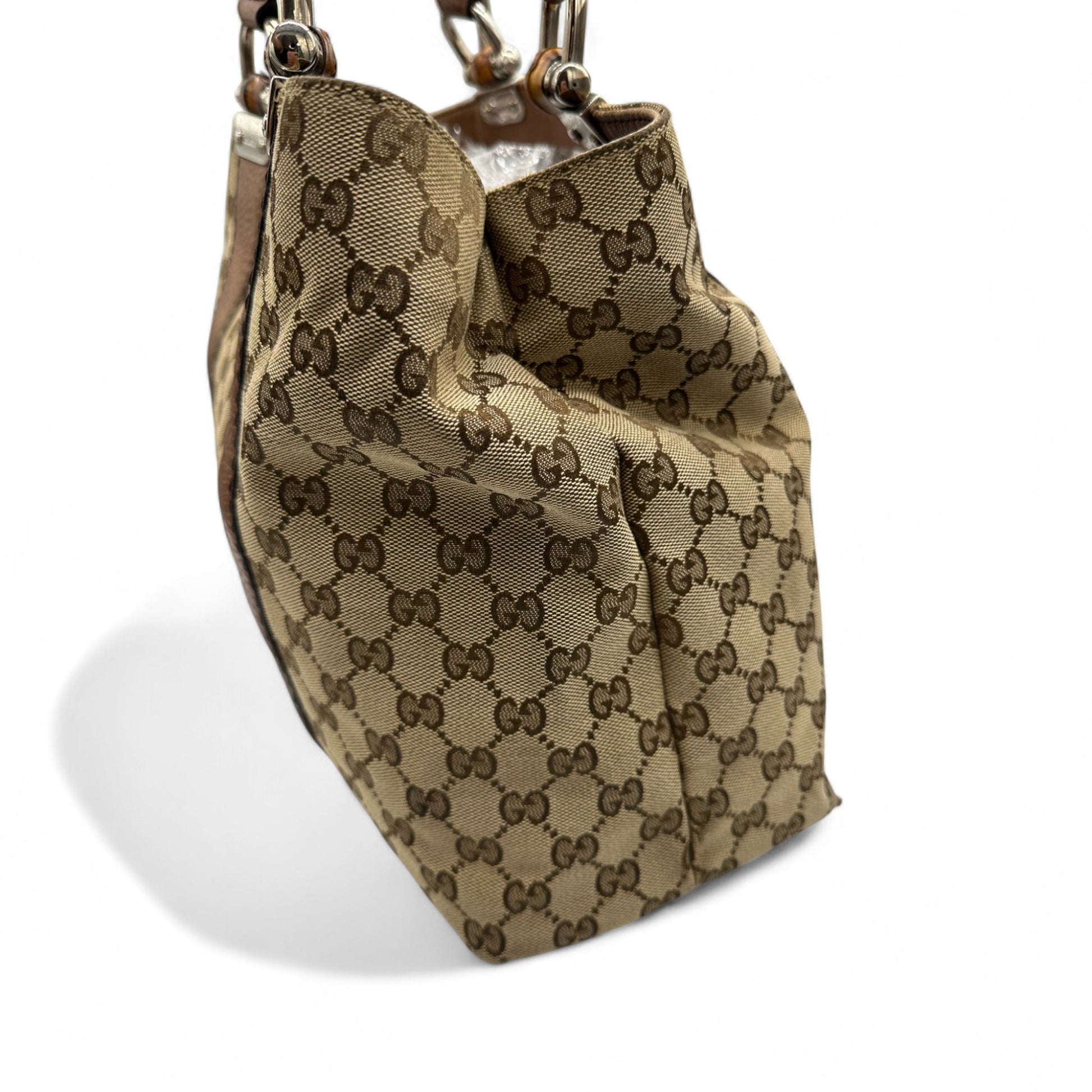 Vintage Gucci Bamboo Monogram Large Tote Shoulder Bag - Thanks it's Vintage