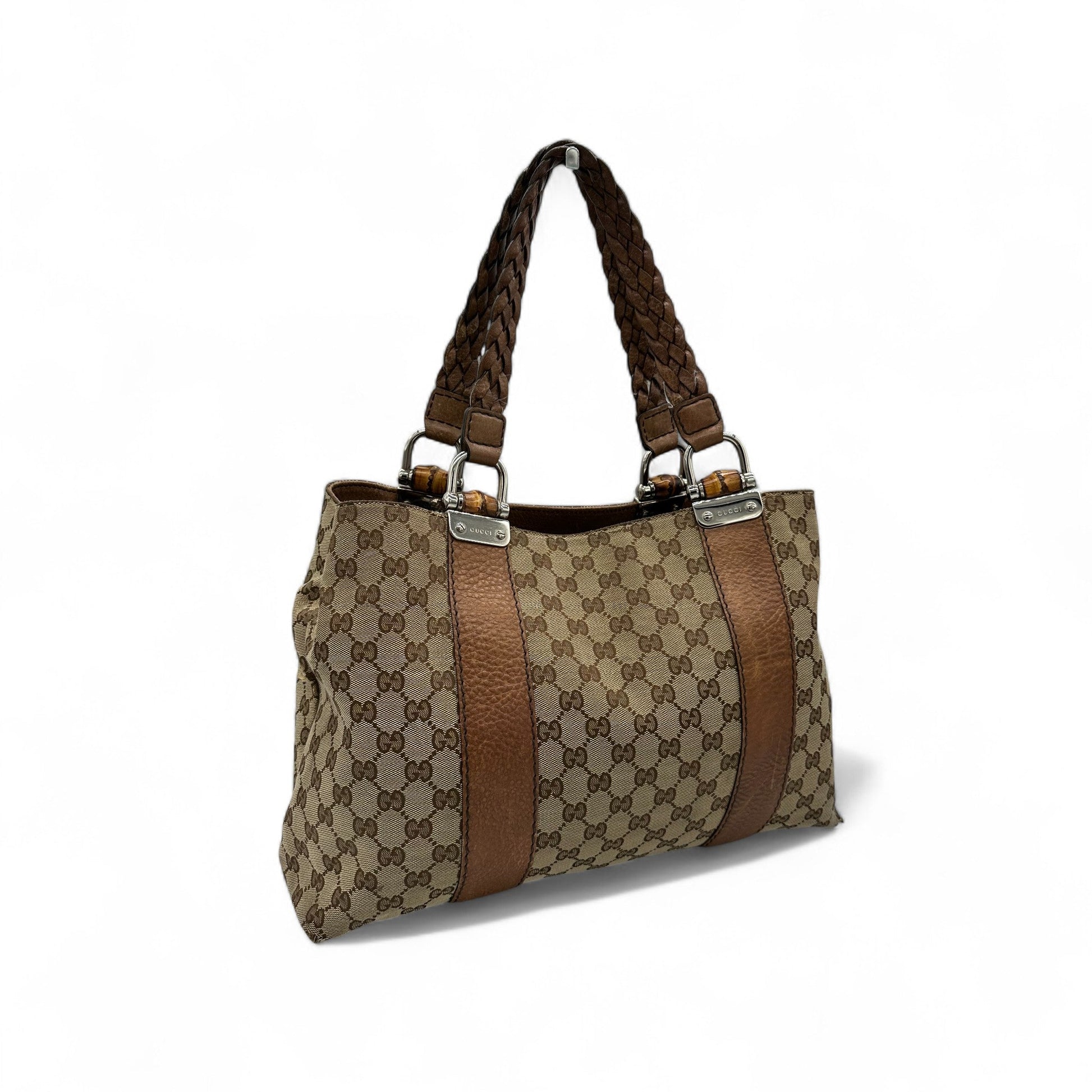 Vintage Gucci Bamboo Monogram Large Tote Shoulder Bag - Thanks it's Vintage