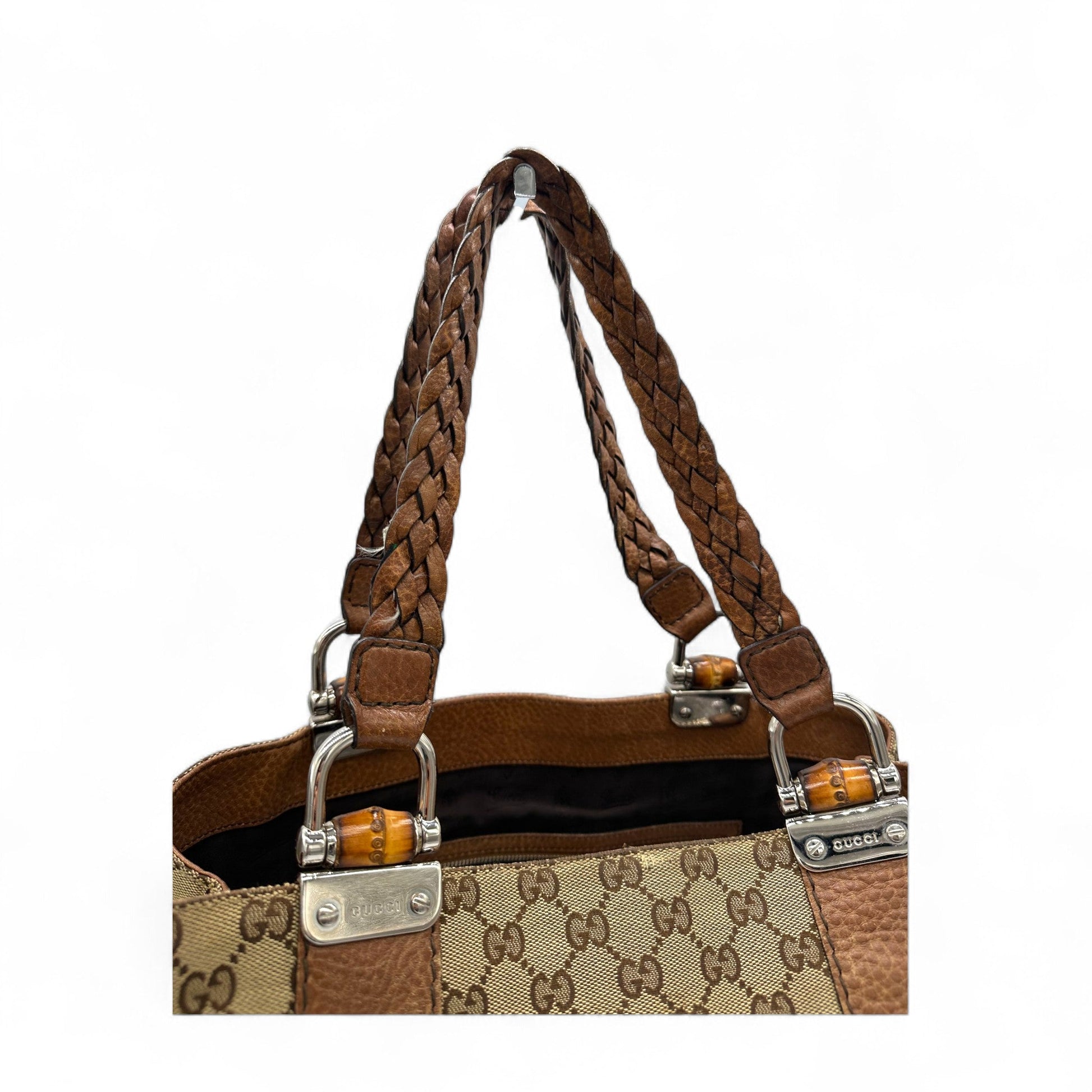 Vintage Gucci Bamboo Monogram Large Tote Shoulder Bag - Thanks it's Vintage