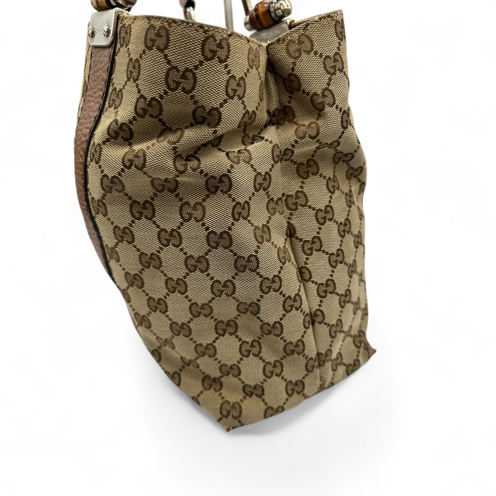 Vintage Gucci Bamboo Monogram Large Tote Shoulder Bag - Thanks it's Vintage