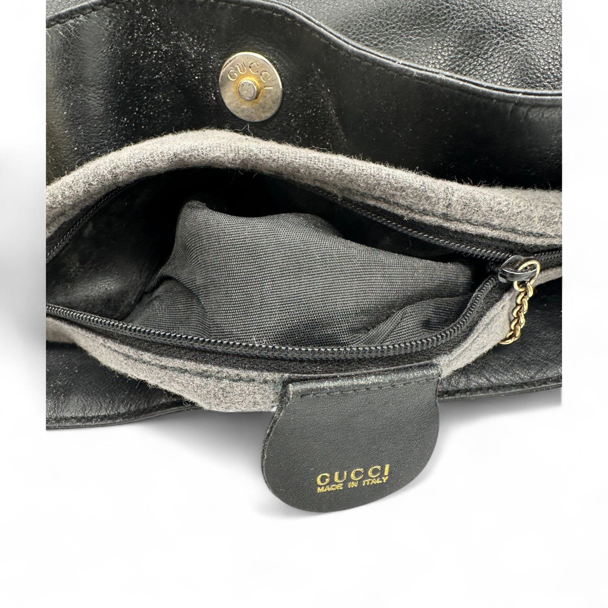 Vintage Gucci Black Leather Bamboo Shoulder Bag - Thanks it's Vintage