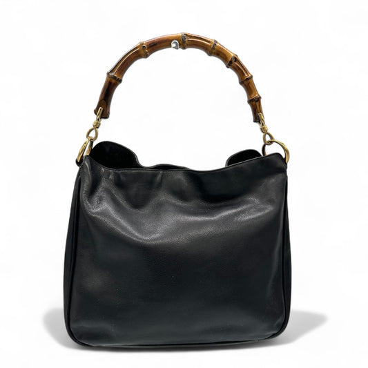 Vintage Gucci Black Leather Bamboo Shoulder Bag - Thanks it's Vintage