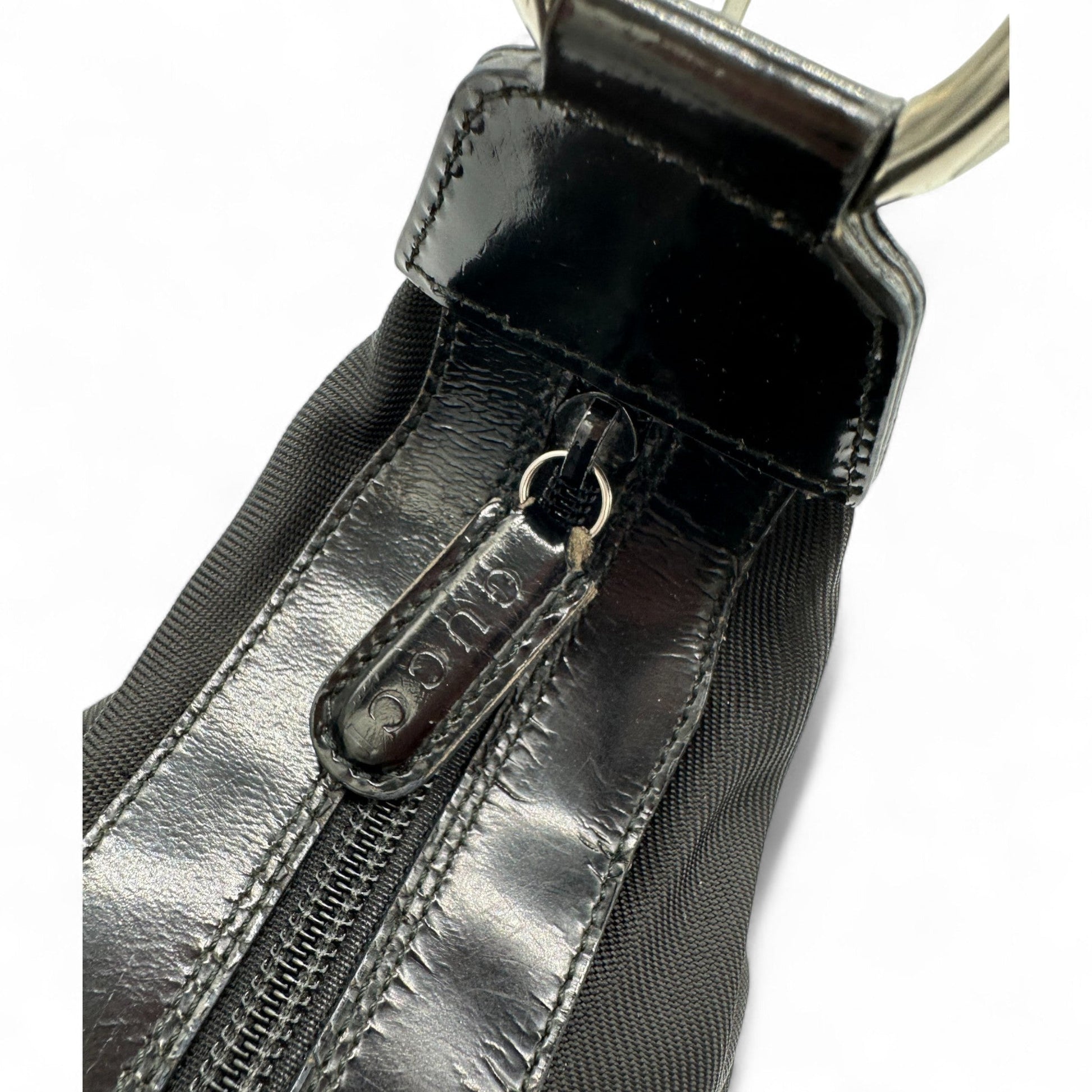 Vintage Gucci Black Nylon Bamboo Shoulder Bag - Thanks it's Vintage