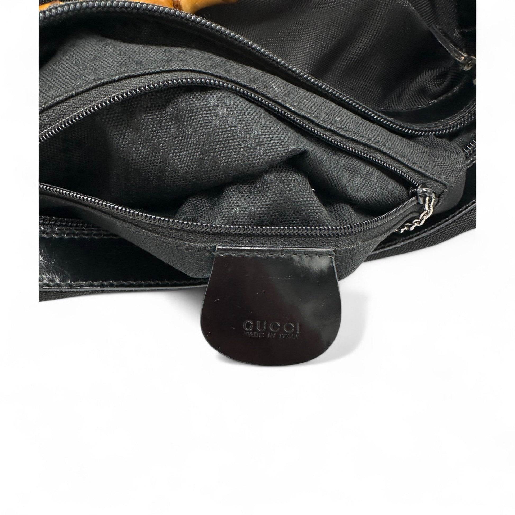 Vintage Gucci Black Nylon Bamboo Shoulder Bag - Thanks it's Vintage