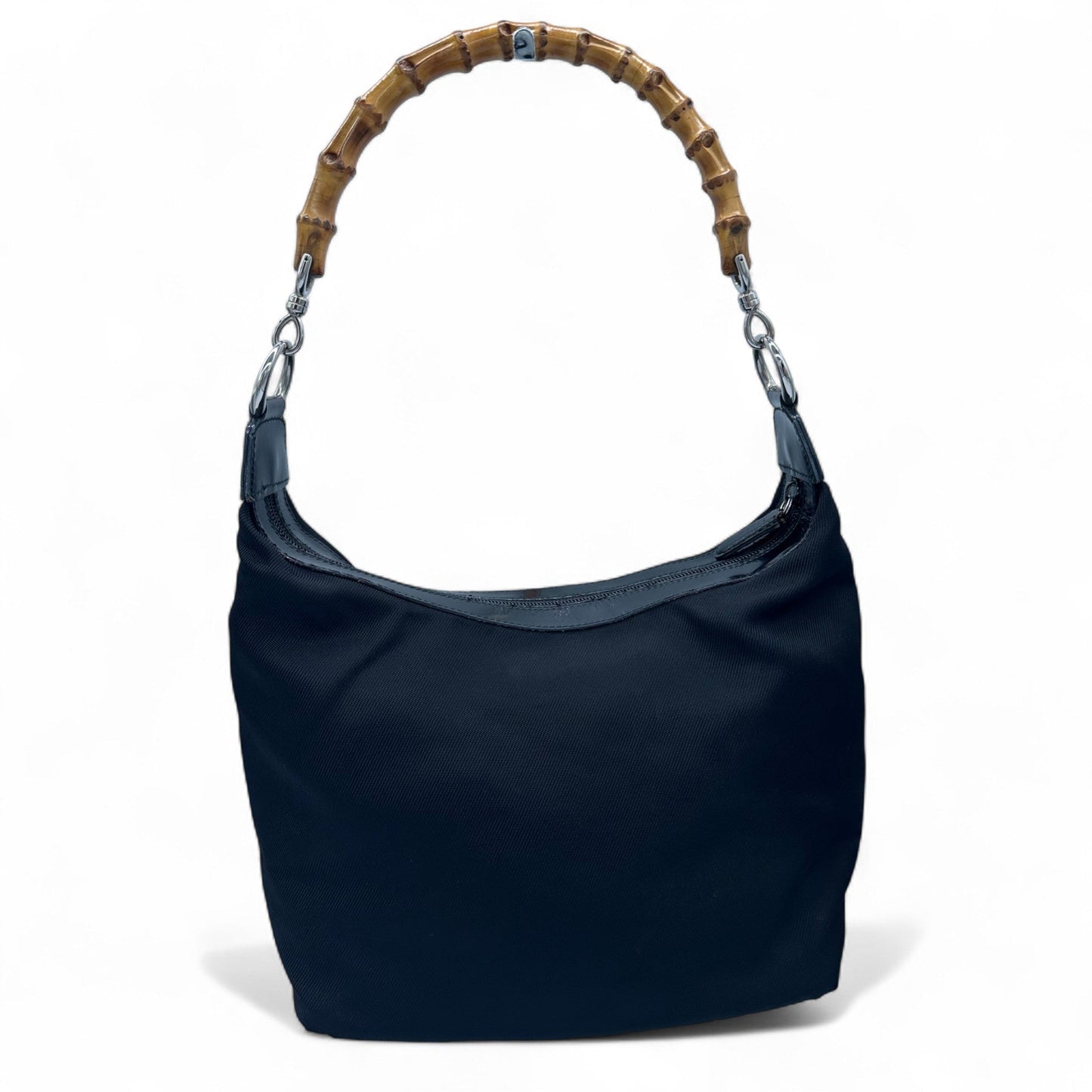 Vintage Gucci Black Nylon Bamboo Shoulder Bag - Thanks it's Vintage