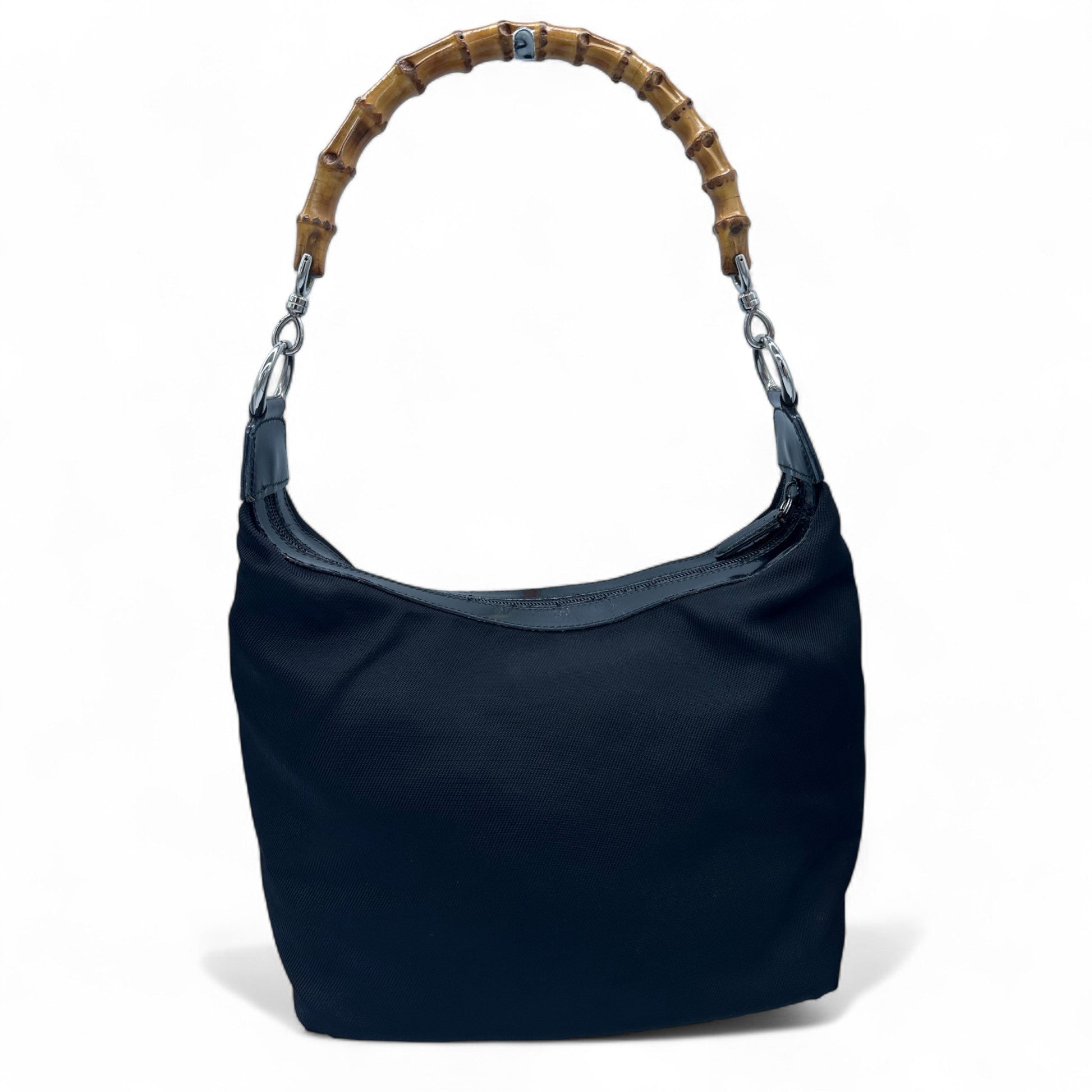 Vintage Gucci Black Nylon Bamboo Shoulder Bag - Thanks it's Vintage