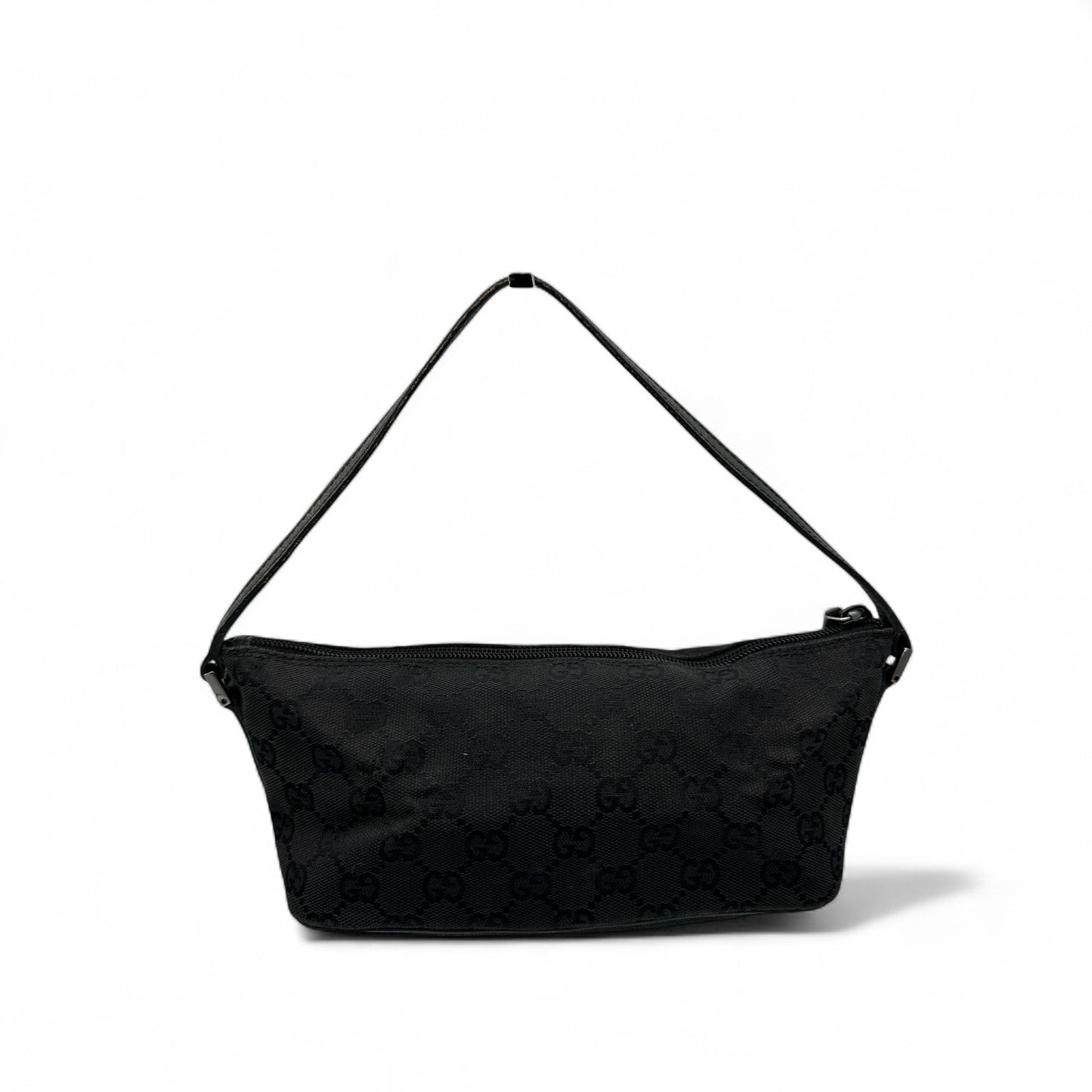 Vintage Gucci Boat Pochette Shoulder Bag in Black GG Monogram - Thanks it's Vintage