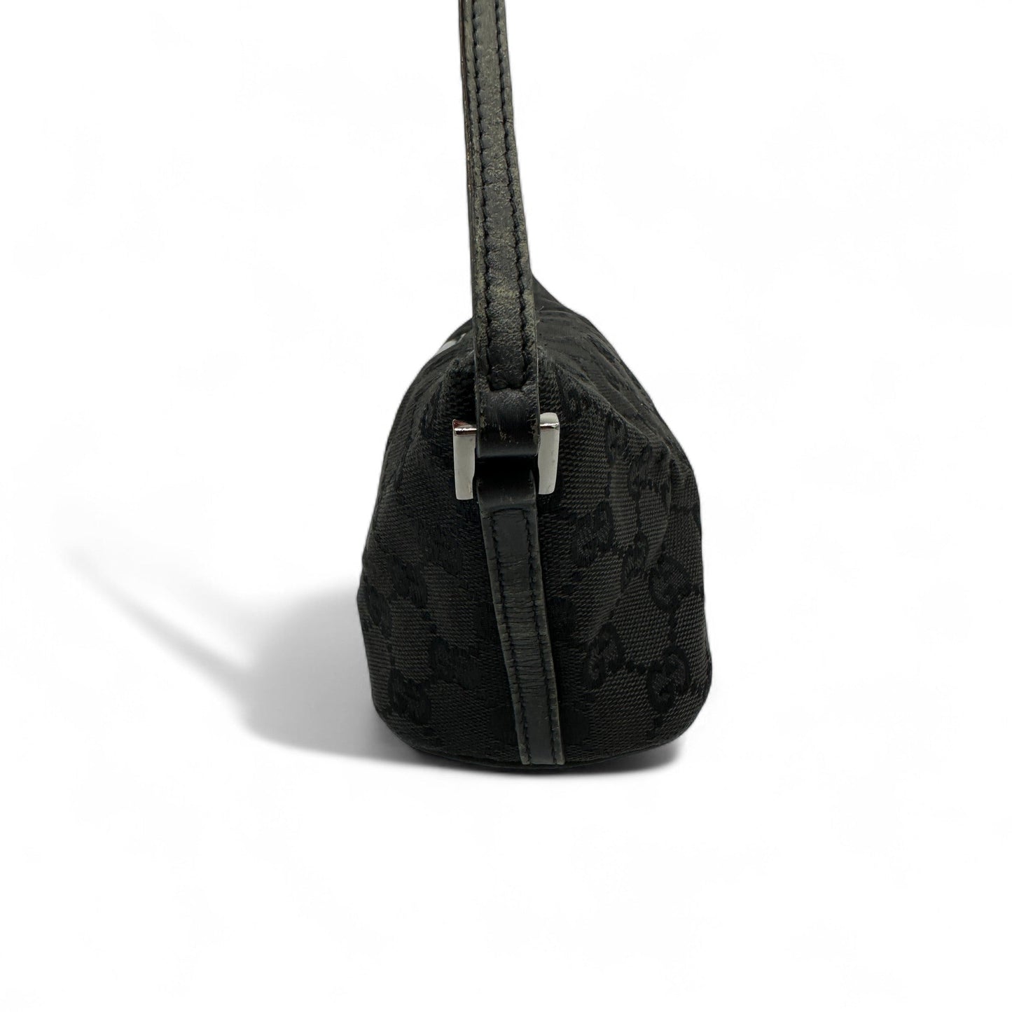 Vintage Gucci Boat Pochette Shoulder Bag in Black GG Monogram - Thanks it's Vintage