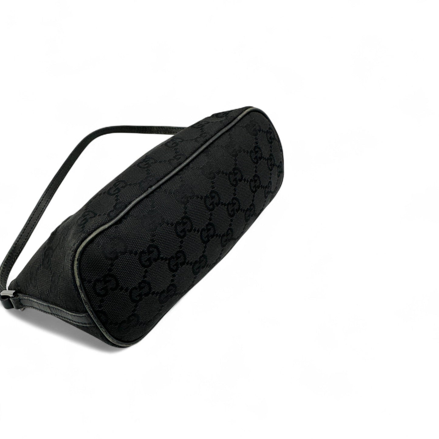 Vintage Gucci Boat Pochette Shoulder Bag in Black GG Monogram - Thanks it's Vintage