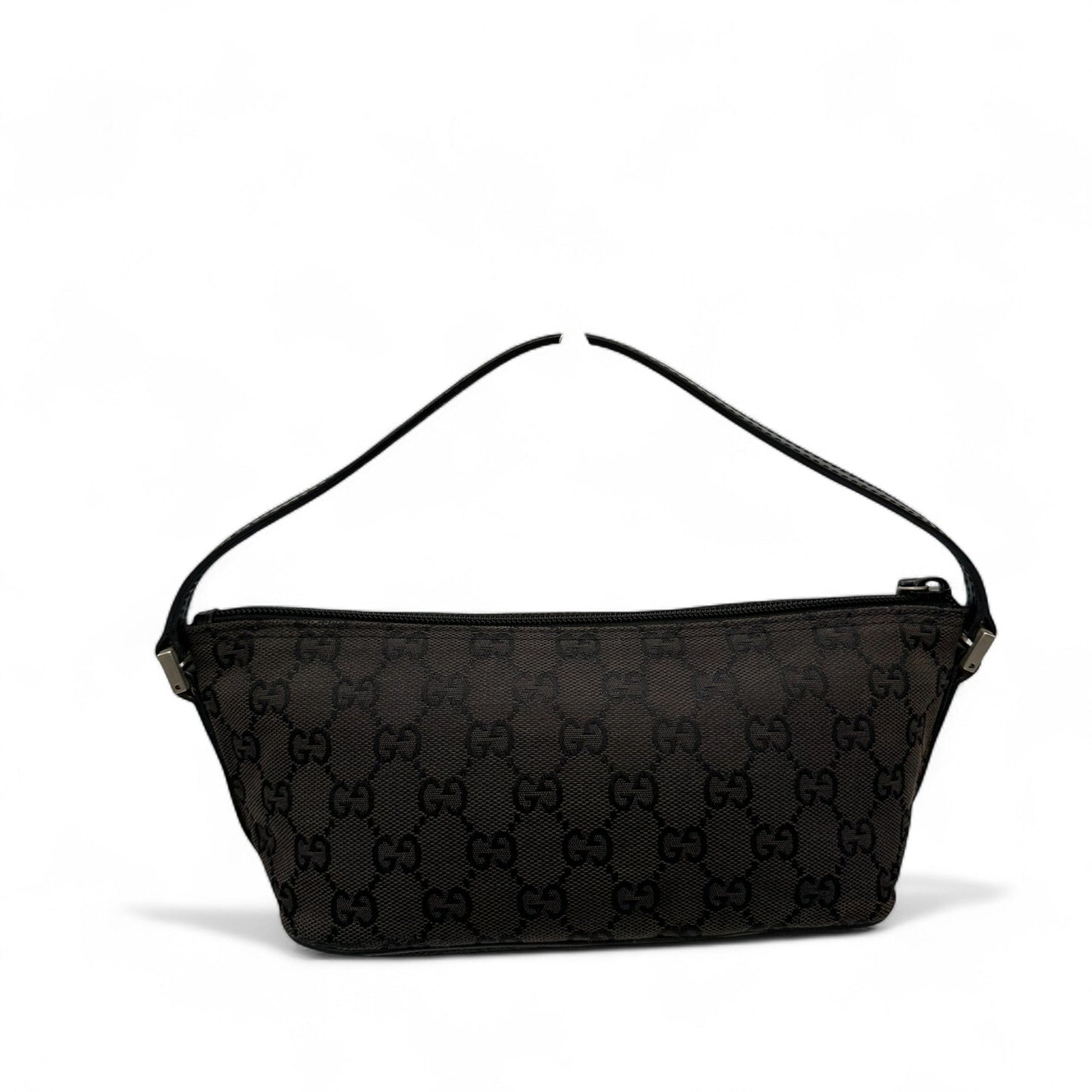 Vintage Gucci Boat Pochette Shoulder Bag in Black GG Monogram - Thanks it's Vintage