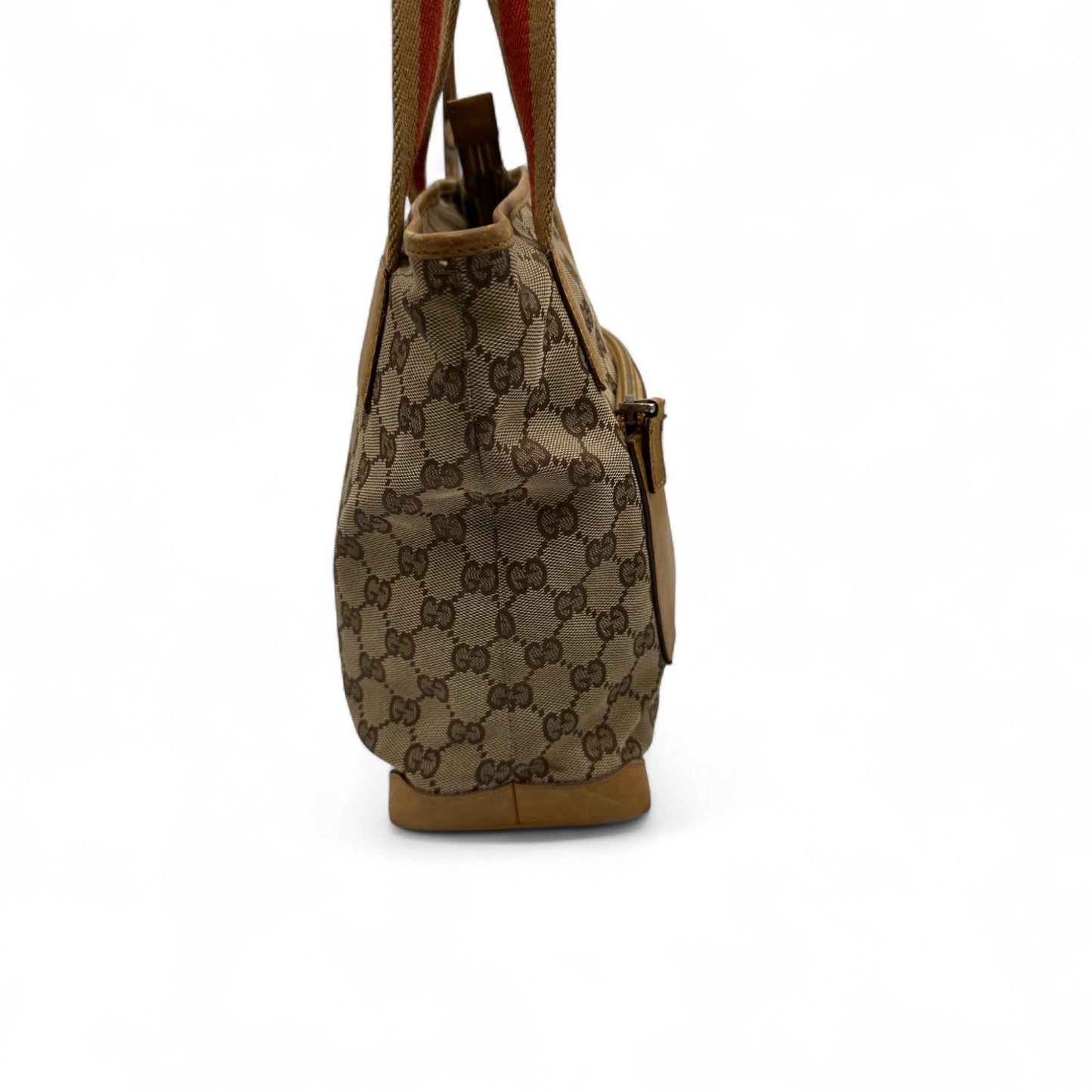 Vintage Gucci Canvas Mini Tote Shoulder Bag in GG Monogram with Mustard Trim - Thanks it's Vintage