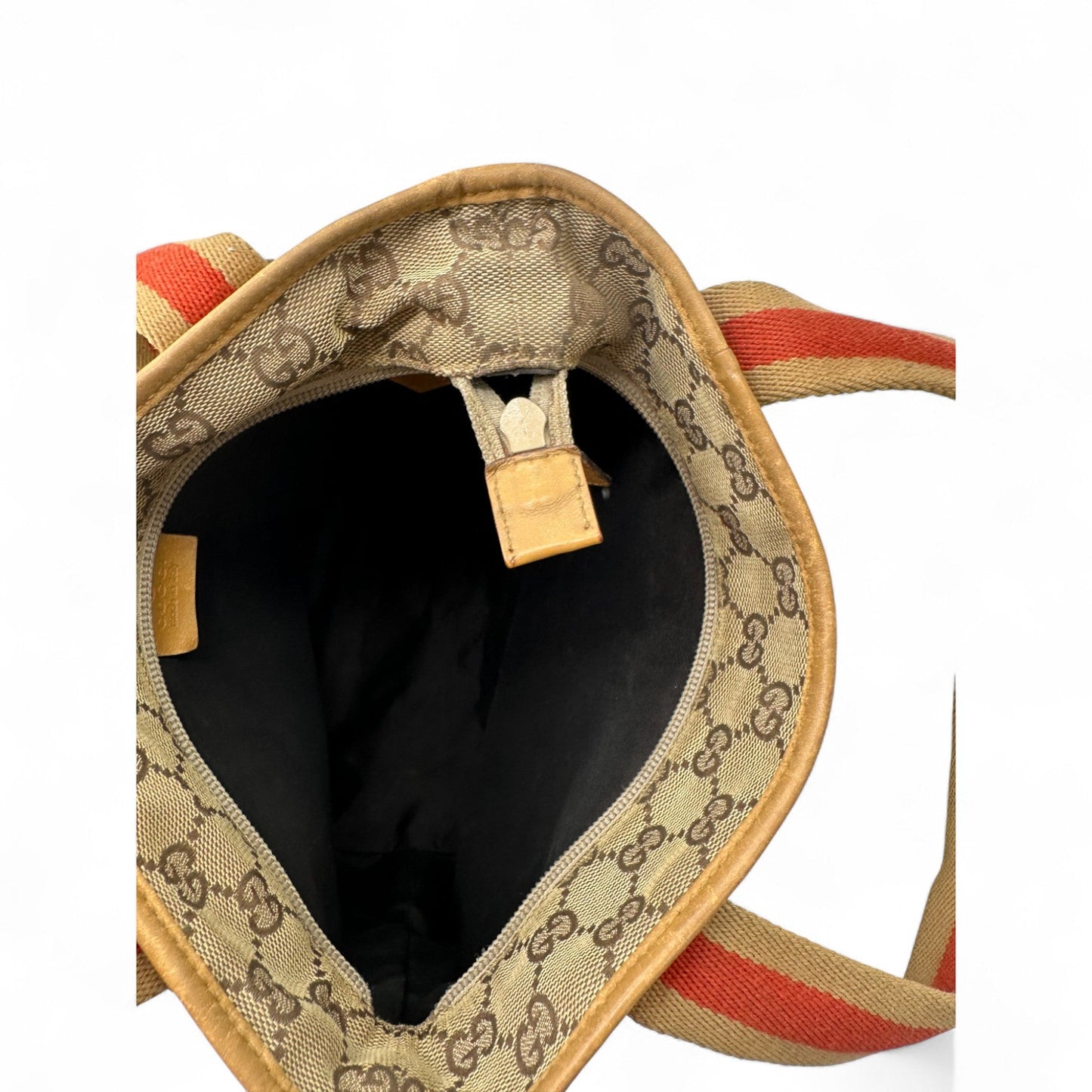 Vintage Gucci Canvas Mini Tote Shoulder Bag in GG Monogram with Mustard Trim - Thanks it's Vintage