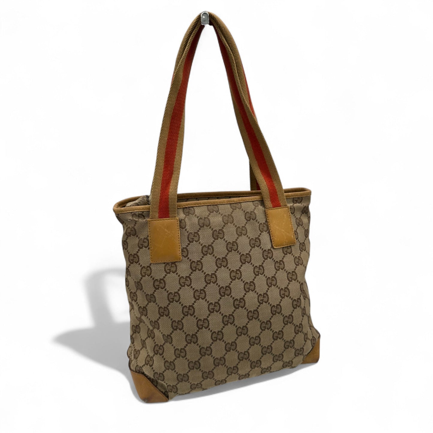Vintage Gucci Canvas Mini Tote Shoulder Bag in GG Monogram with Mustard Trim - Thanks it's Vintage