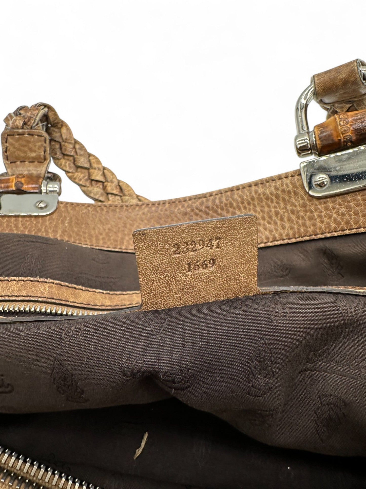 Vintage Gucci GG monogram Large Size Bamboo Tote Shoulder Bag - Thanks it's Vintage