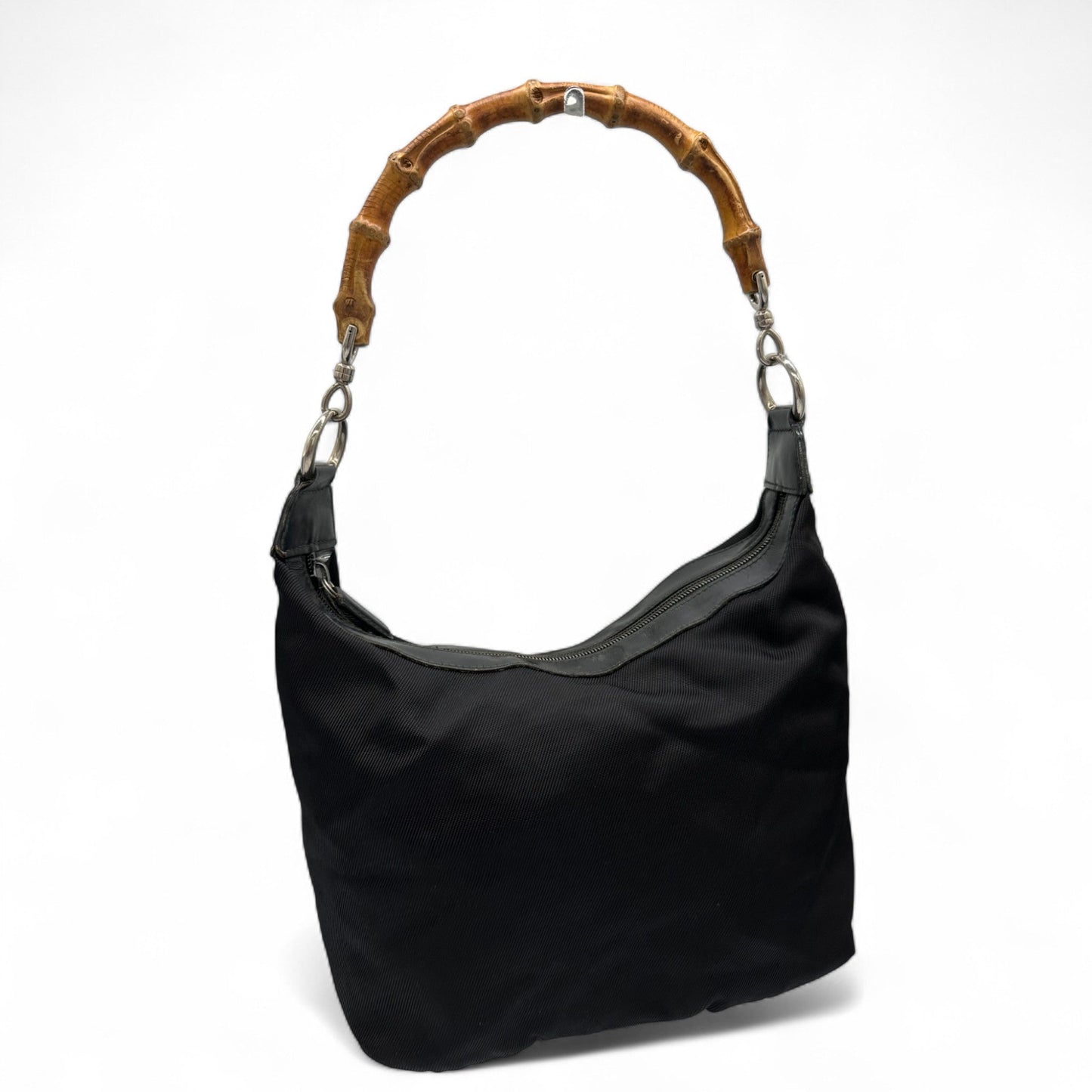 Vintage Gucci Nylon Bamboo Shoulder Bag - Thanks it's Vintage